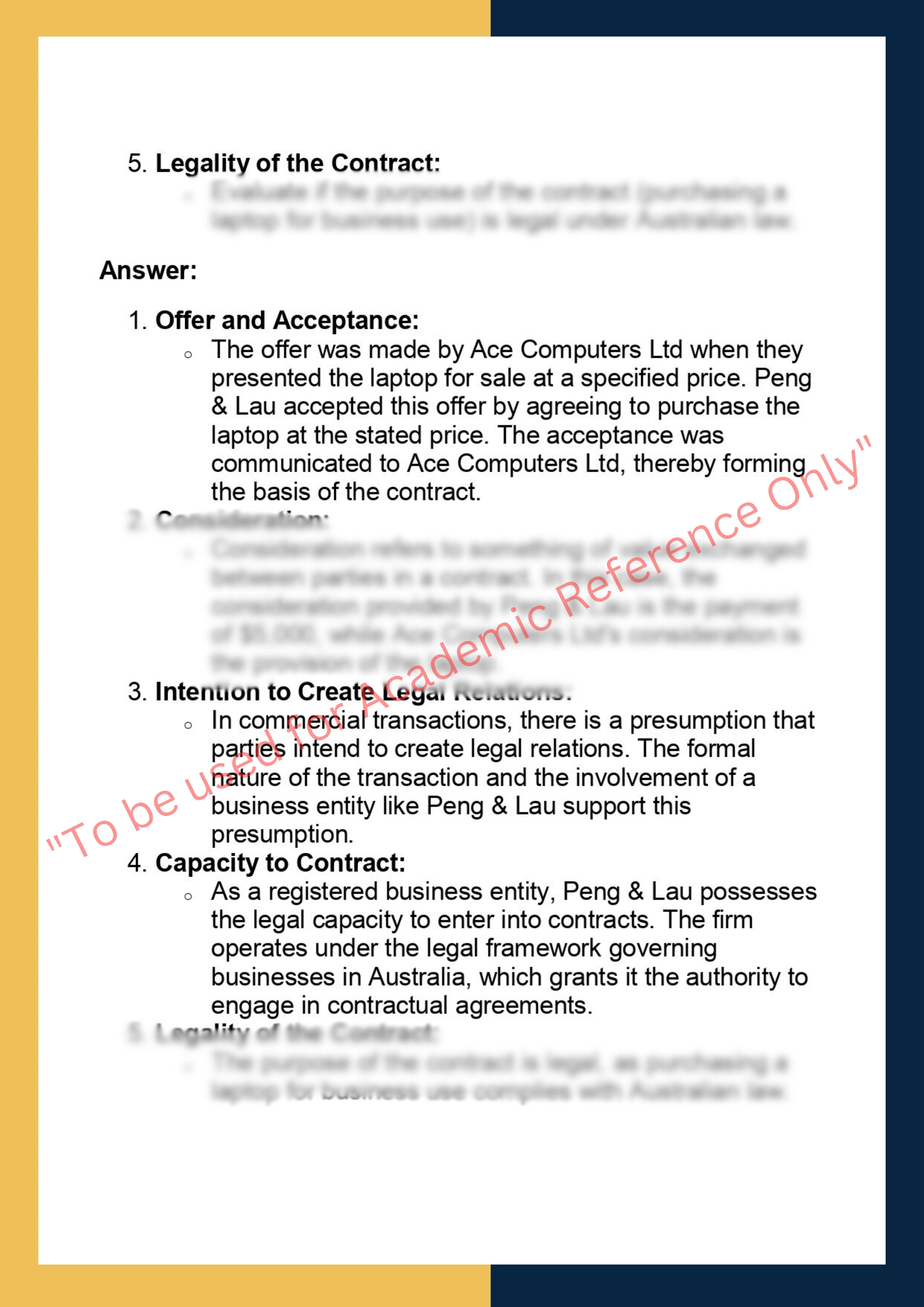 ACCT90015 -  Legal Issues for Business 1