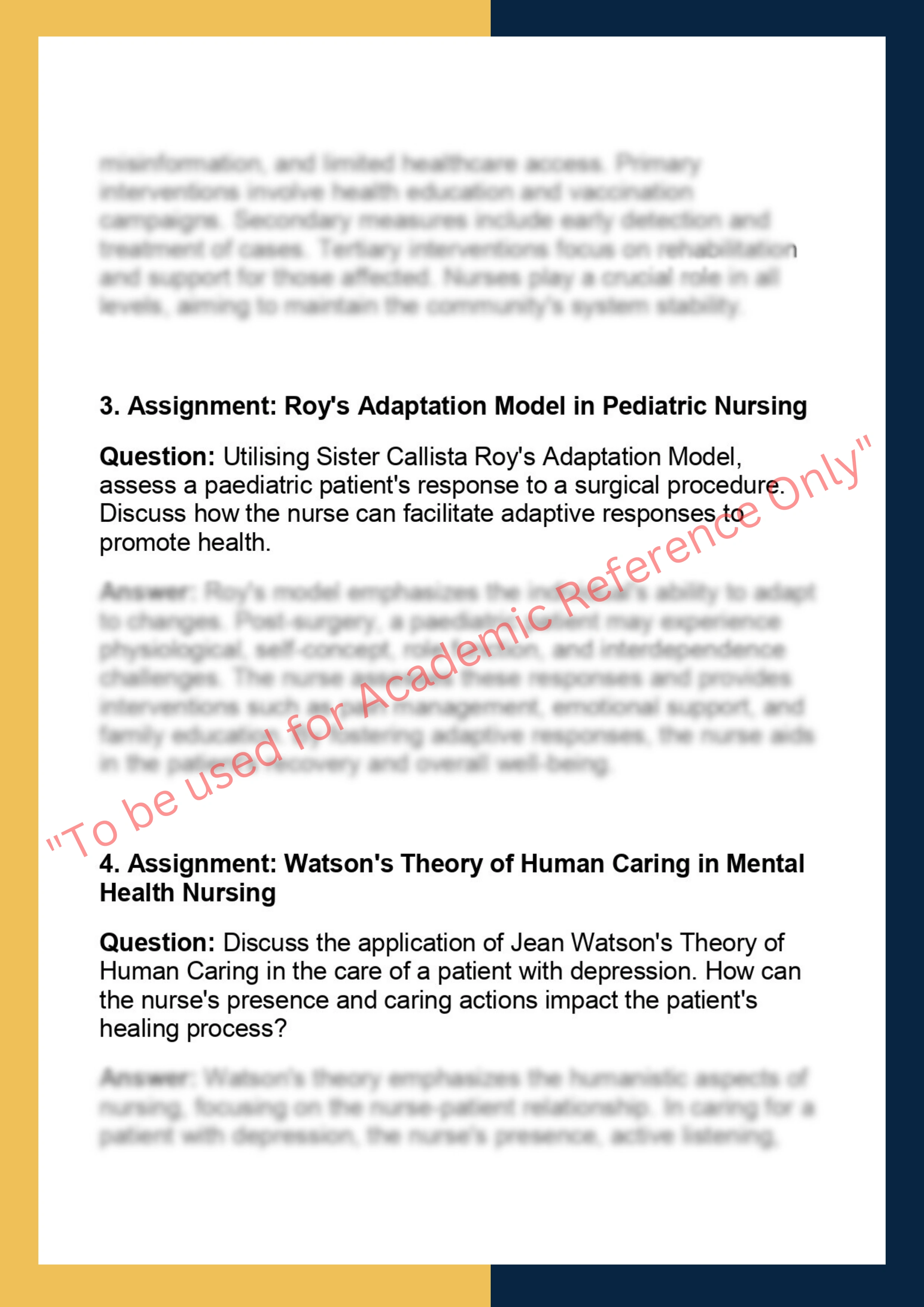 NURS 200A – Nursing Theory and Practice 1