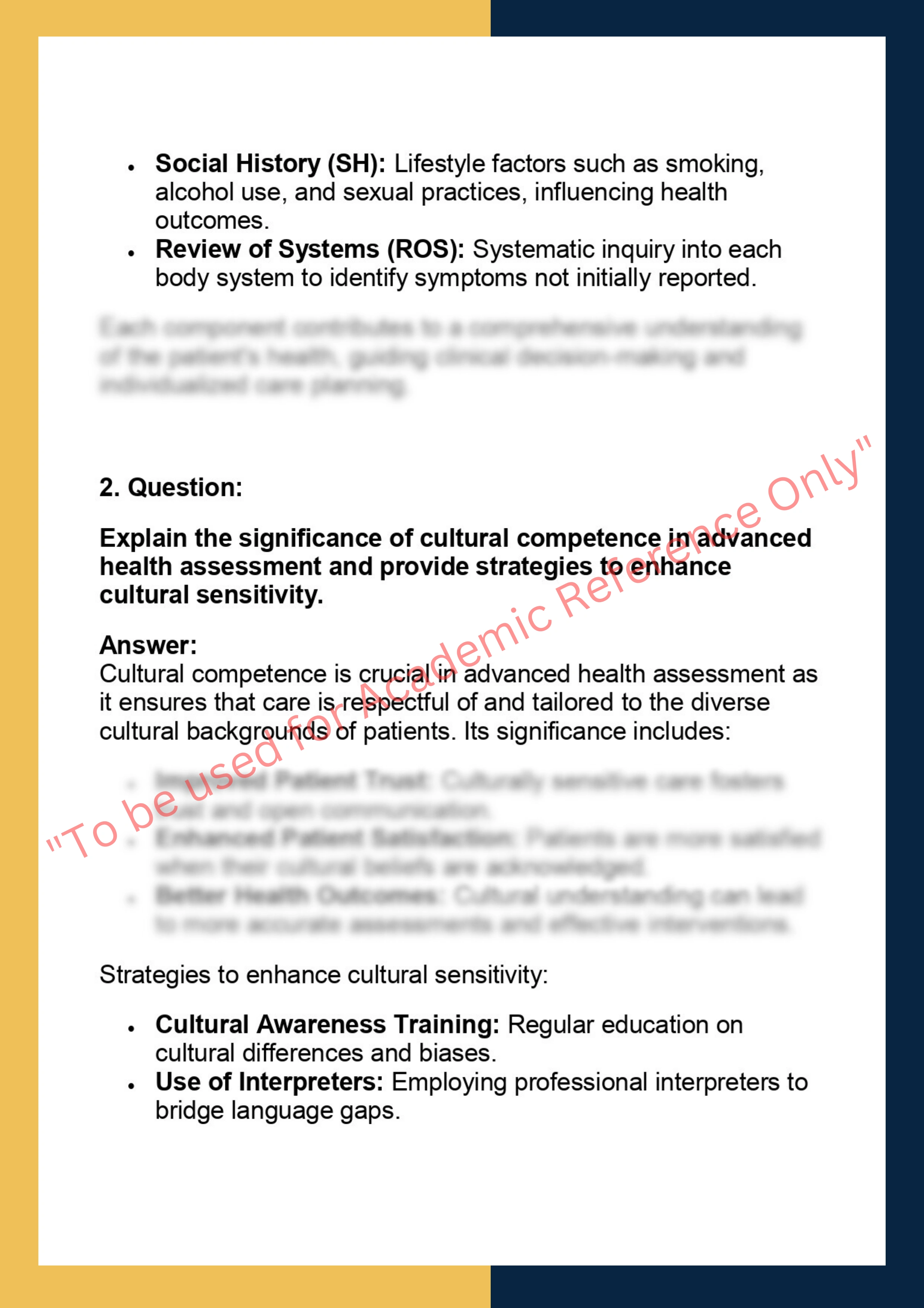 NURS 500.601 – Advanced Health 1