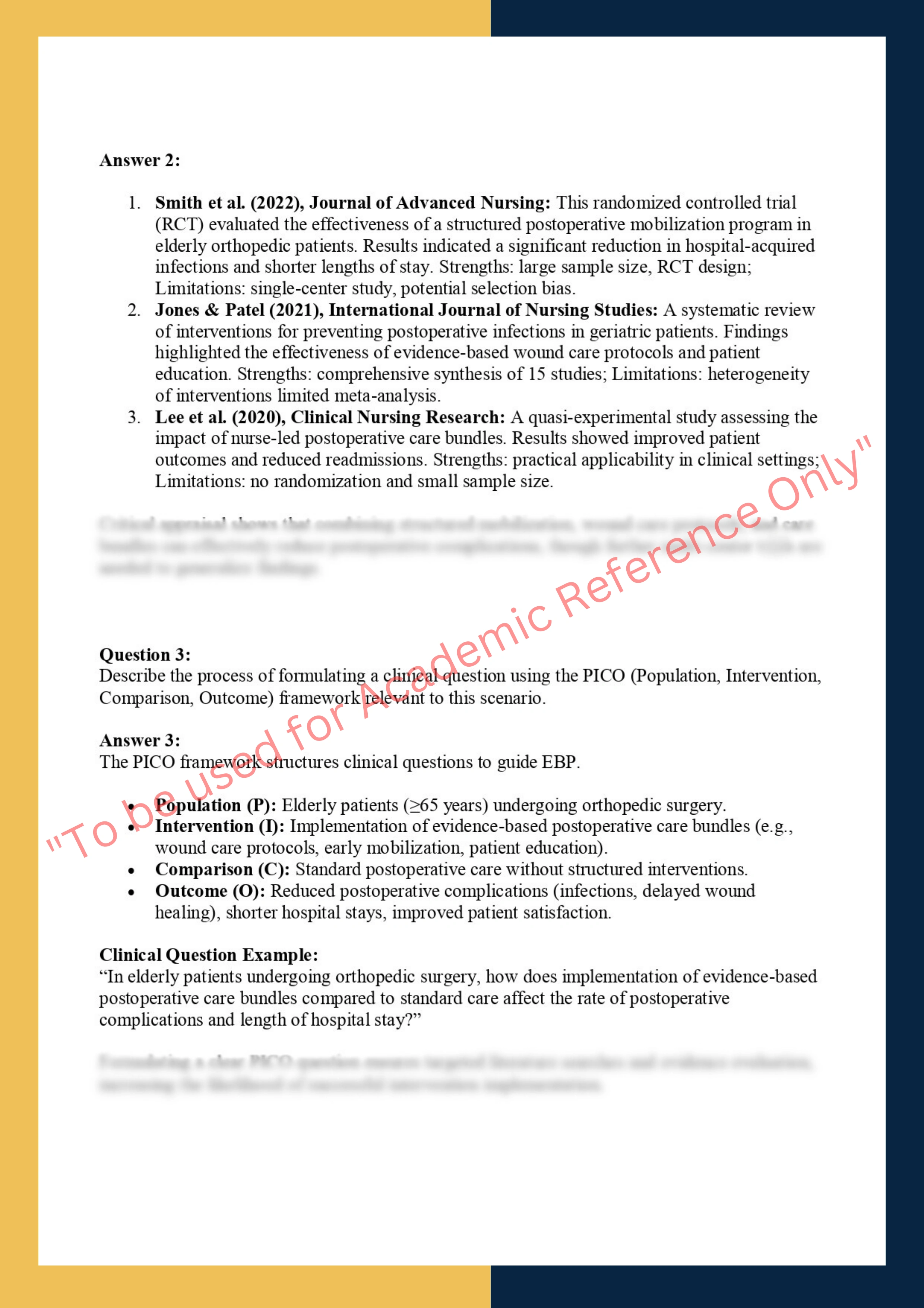 Sample Solution For NURS 5100 – Evidence-Based Practice 1