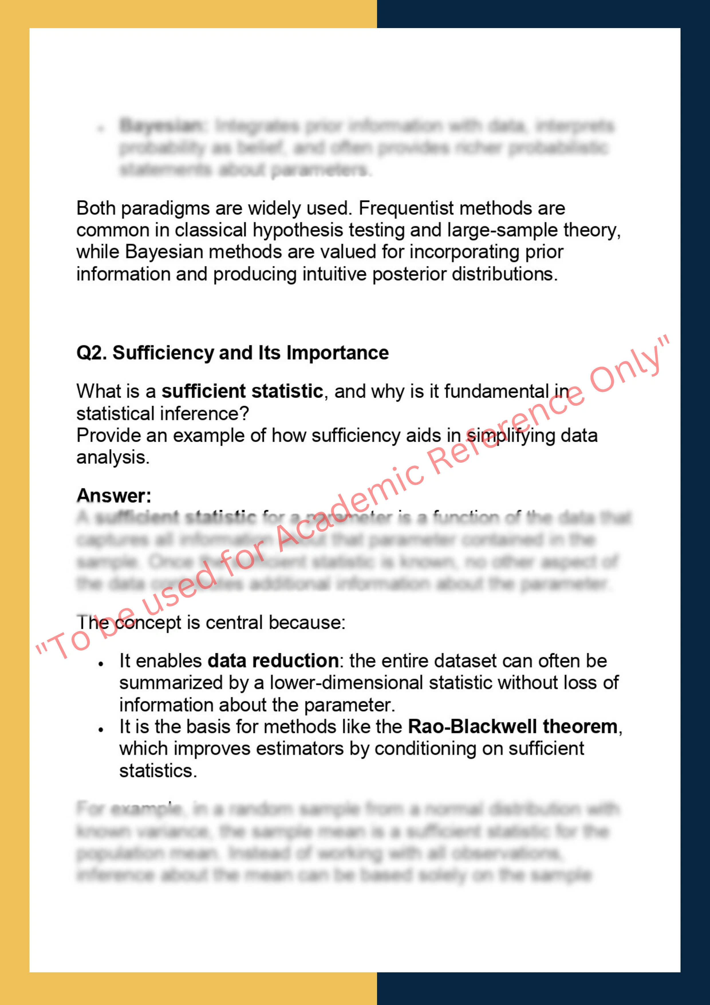 601 – Statistical Theory I 1