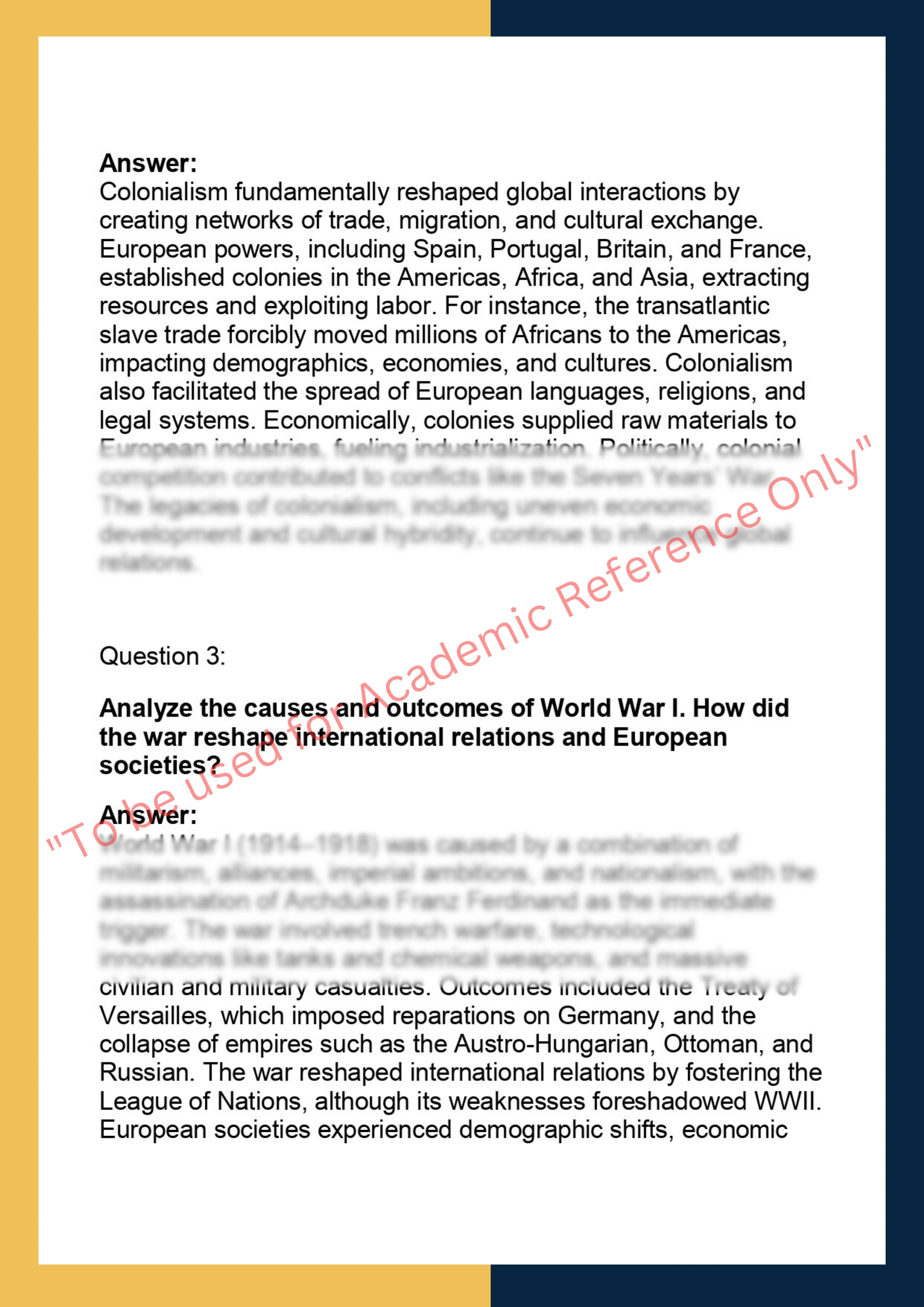 HIS101 –  World History 1