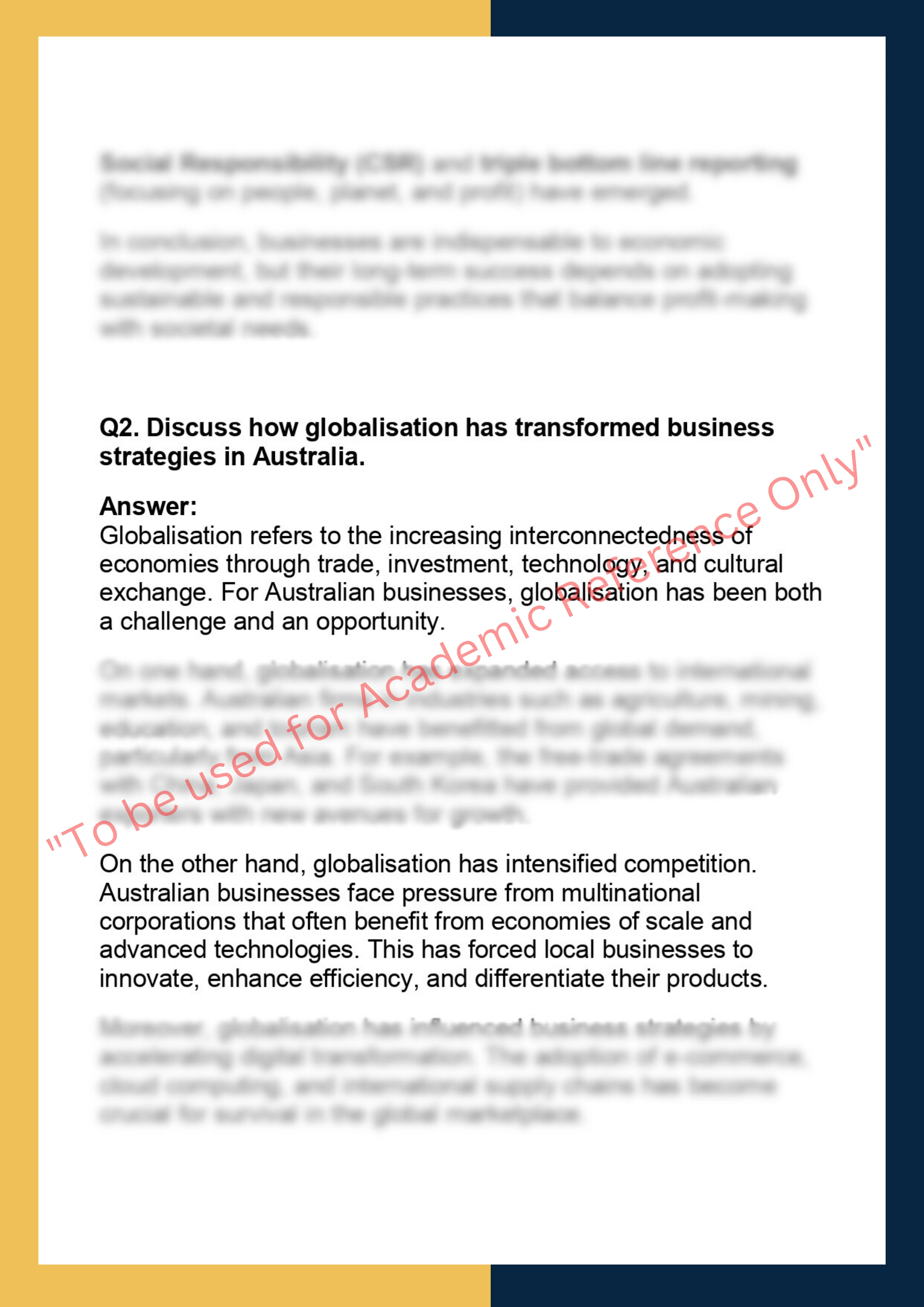 BUS101 –  Business Studies 1