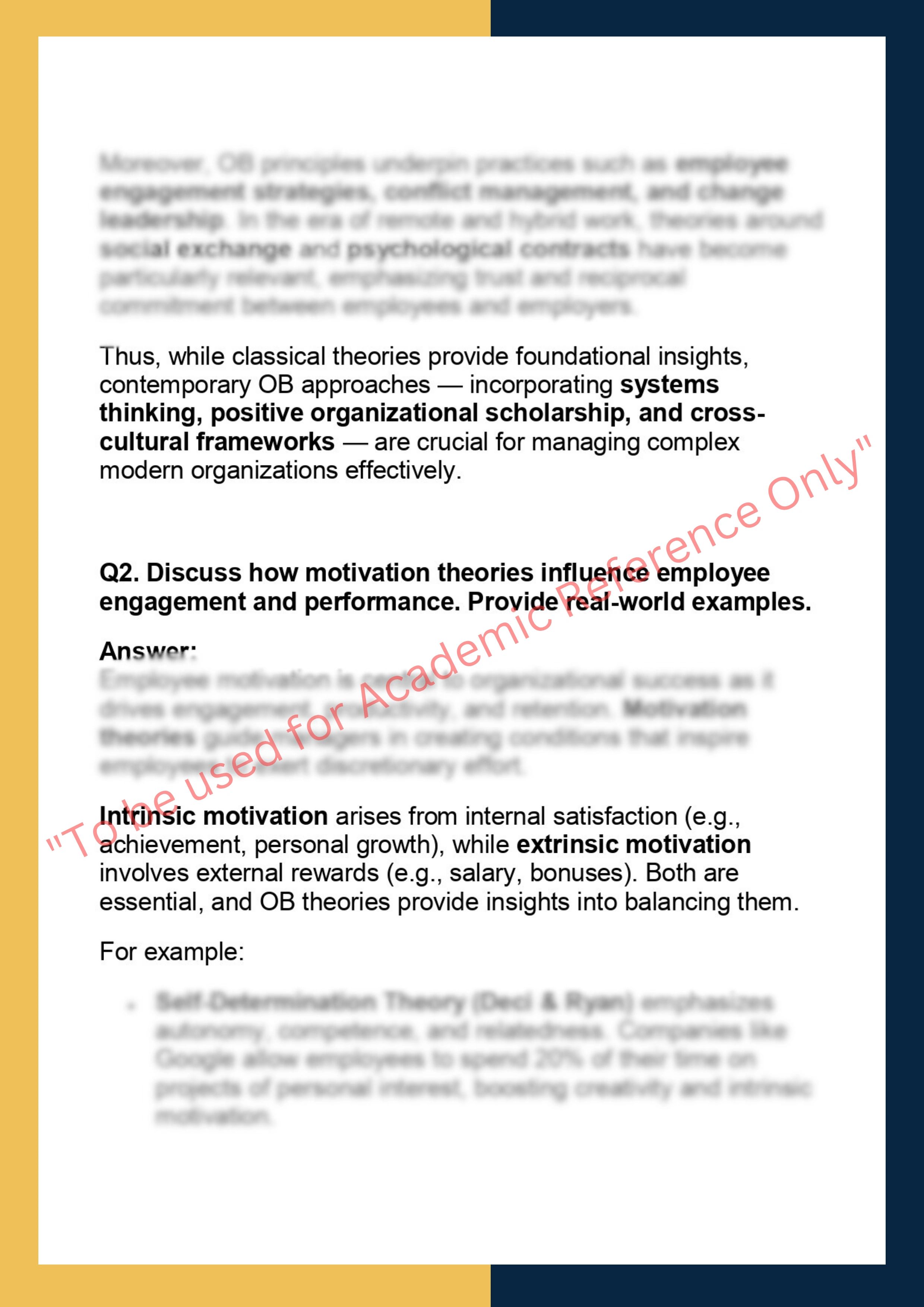 MGT201 –  Organizational Behavior 1