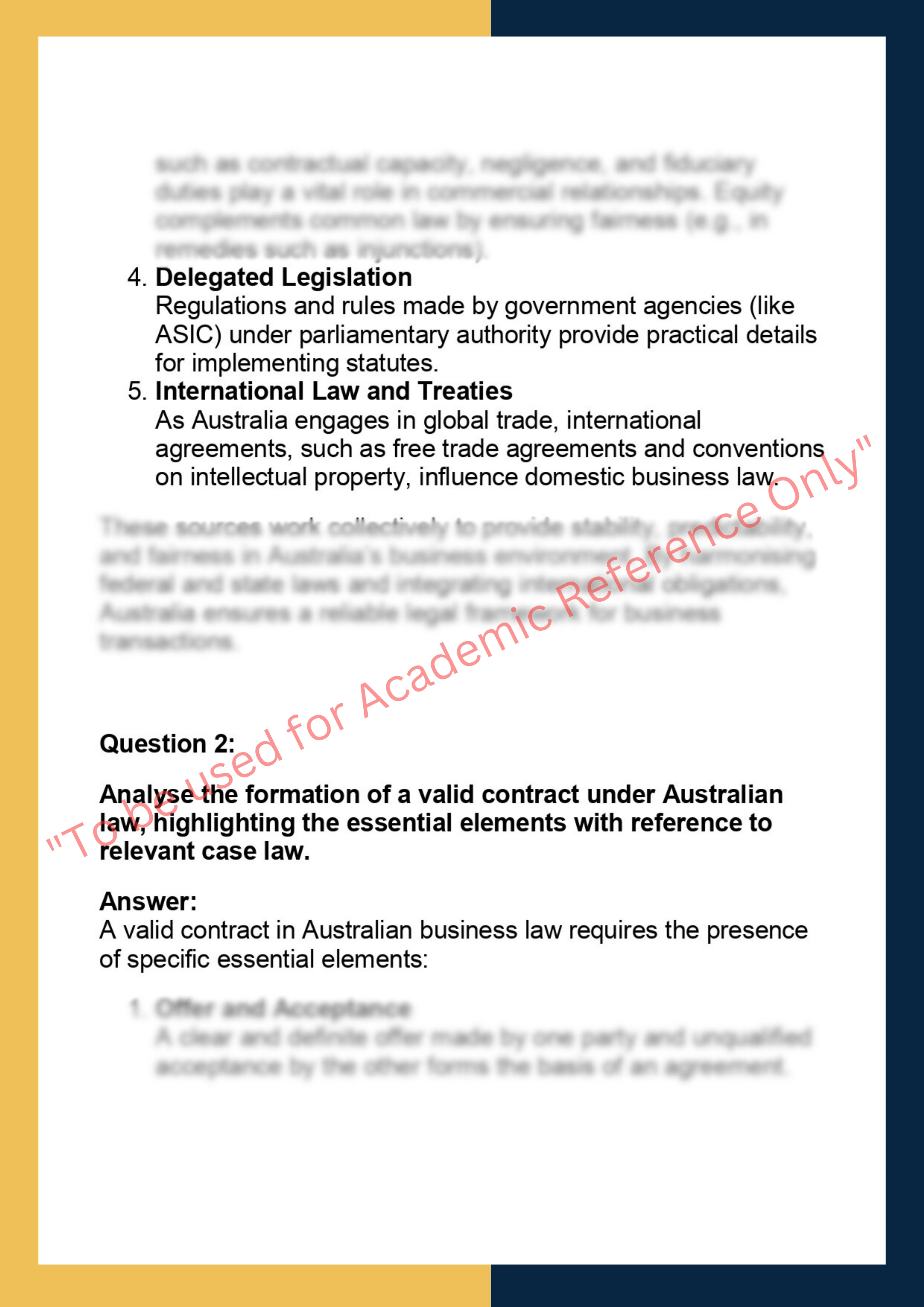 LAW201 – Business Law Assignment 1