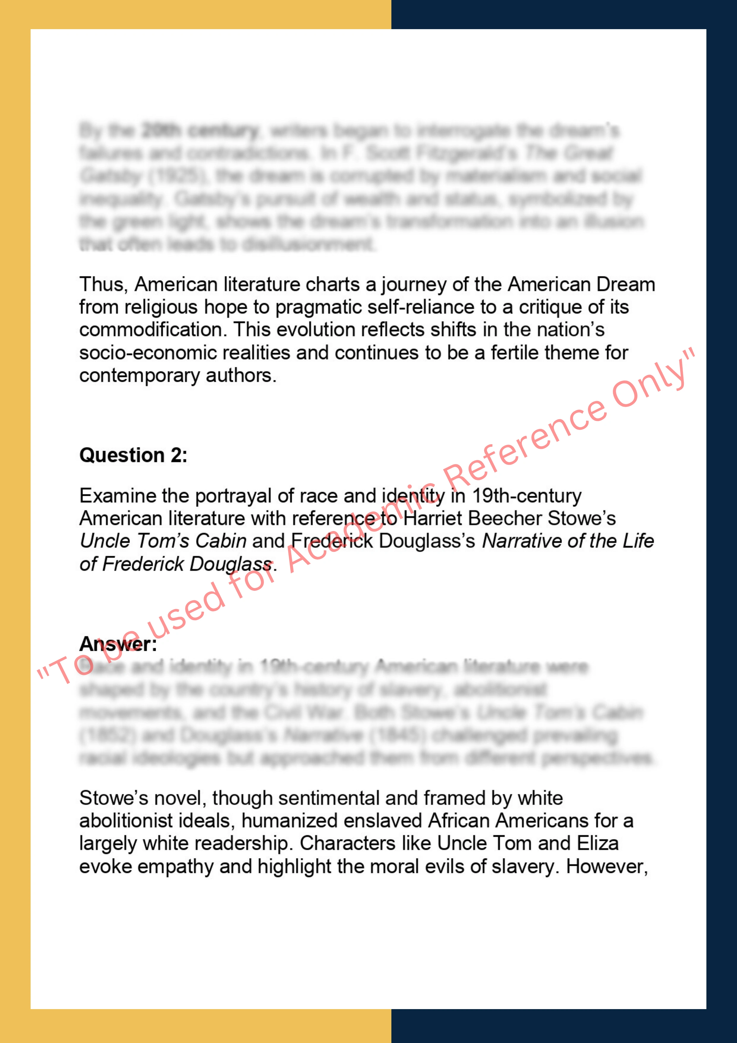 LIT201 – American Literature 1
