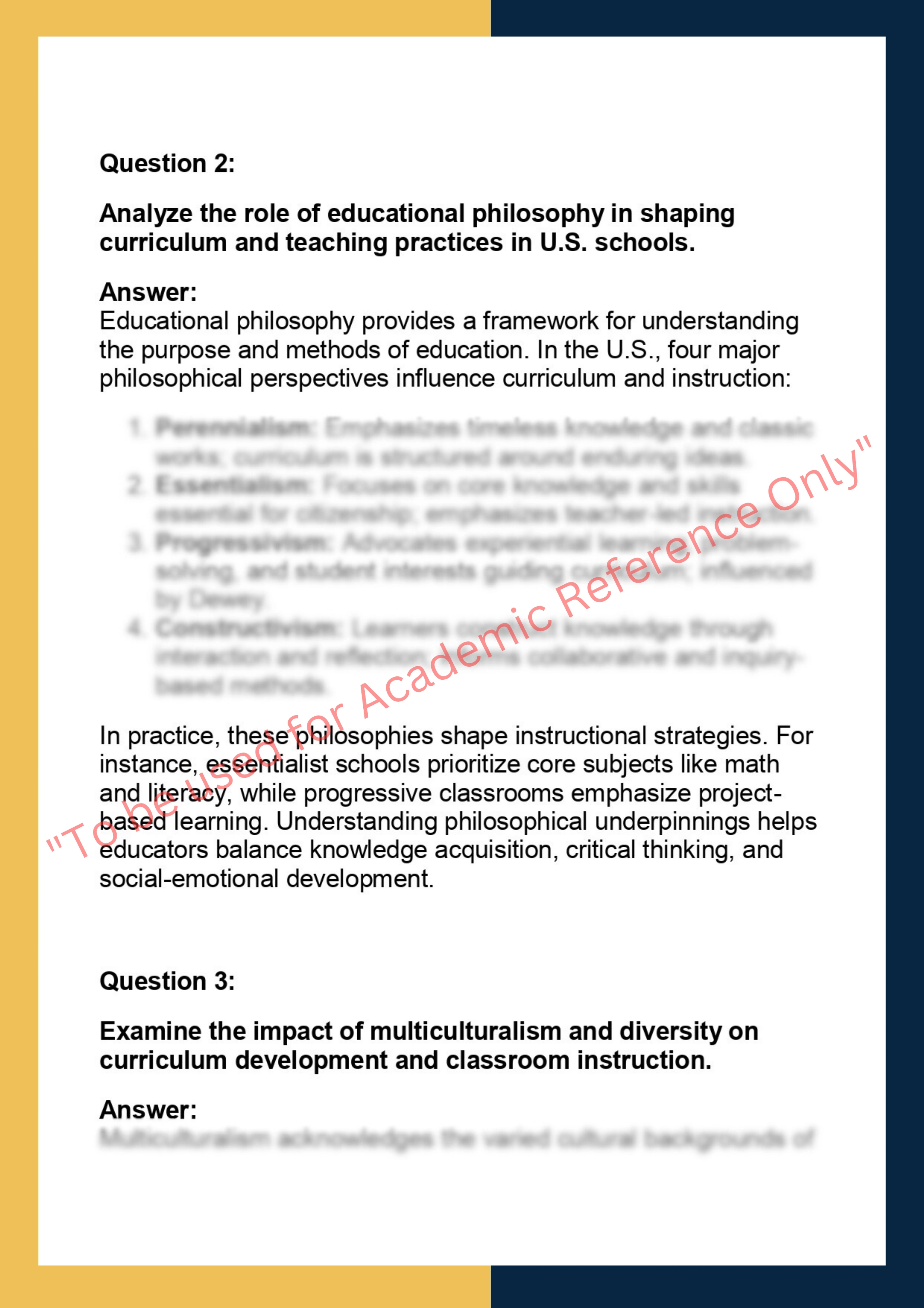 EDU101 – Foundations of Education  assignments 1