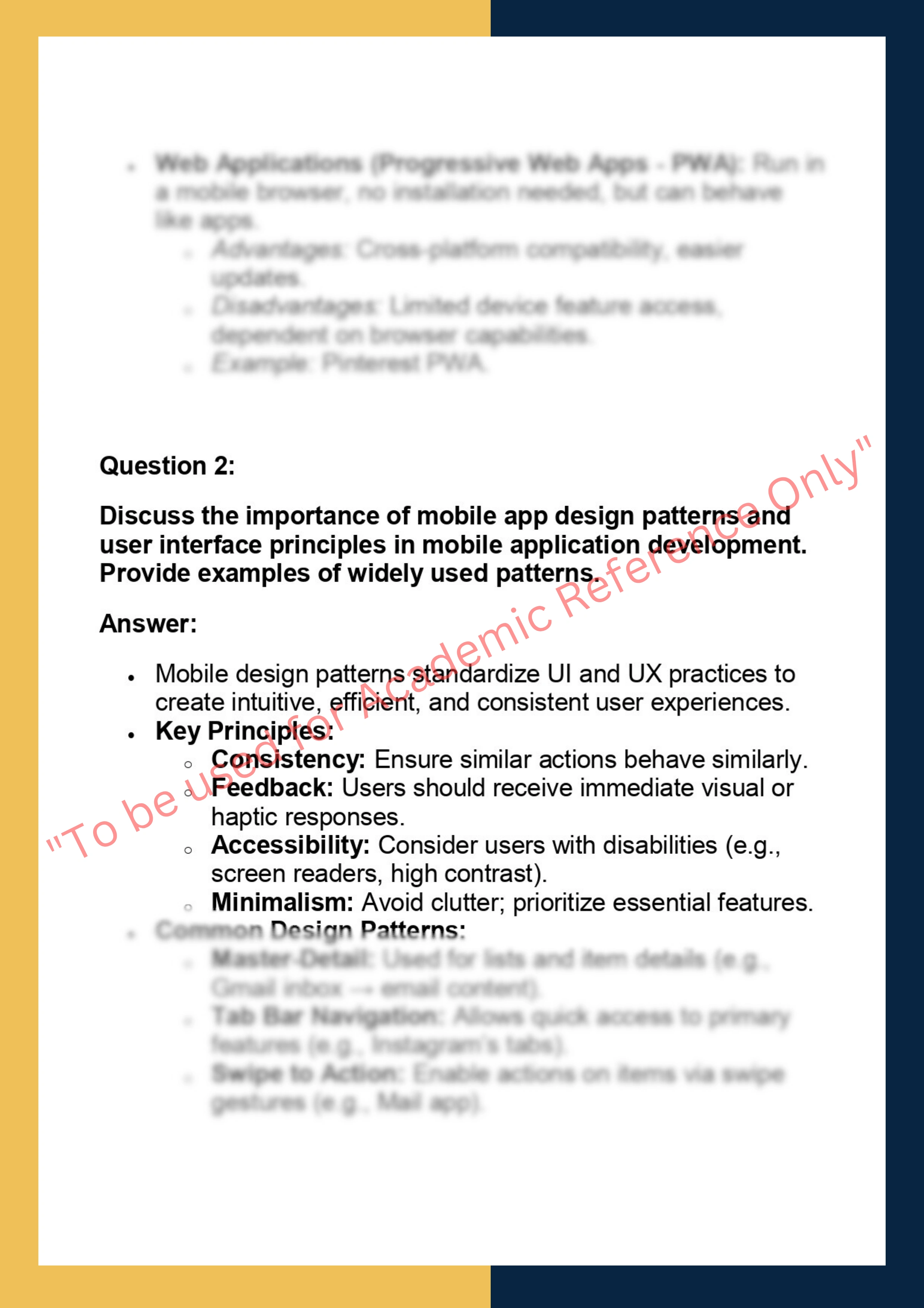 CS205 – Mobile Application Development 1