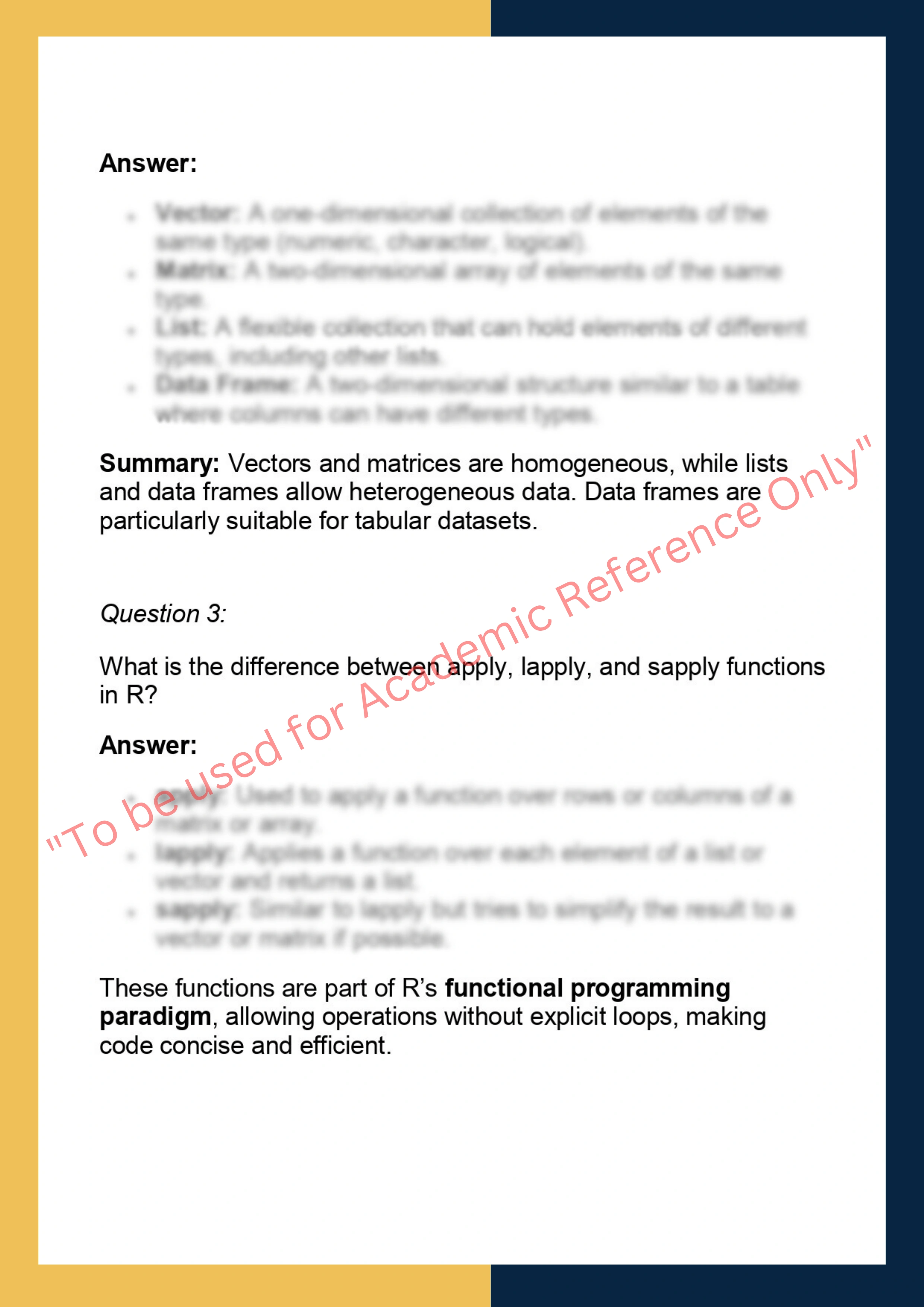 CS307 –  Programming with R 1