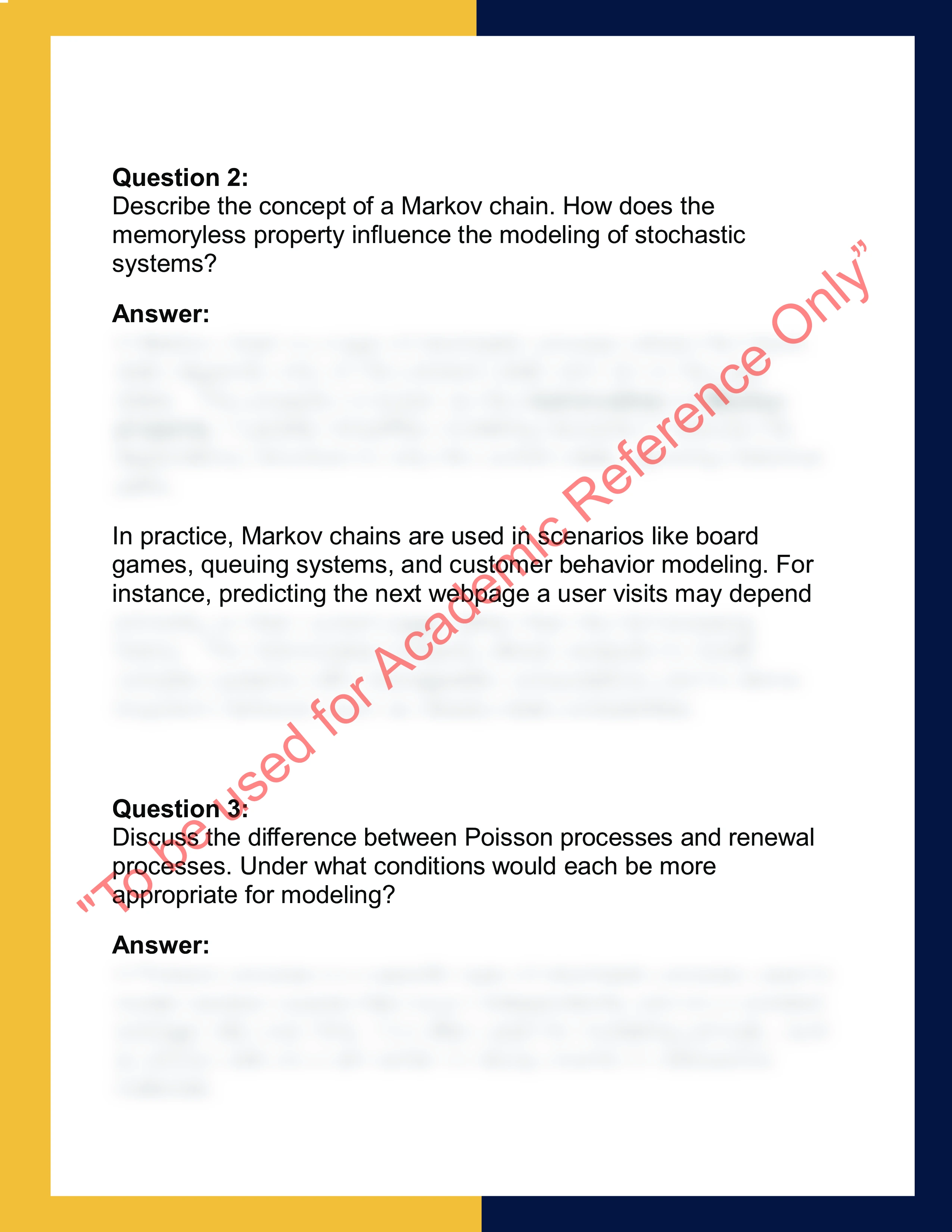 STAT5004 –  Probability & Stochastic  Modelling 1