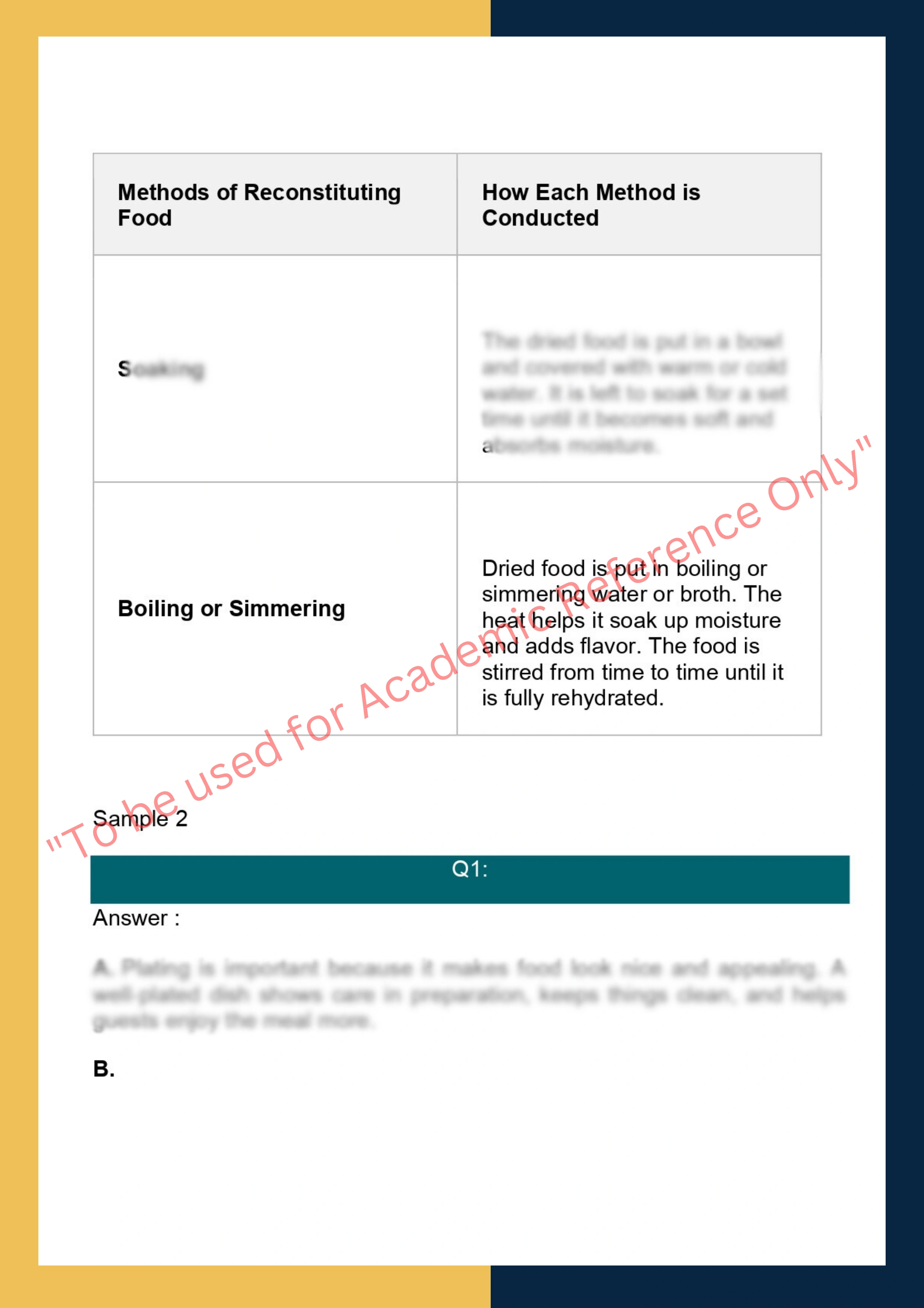 Assignment question sample of SITHKOP013 - Plan cooking operations 1