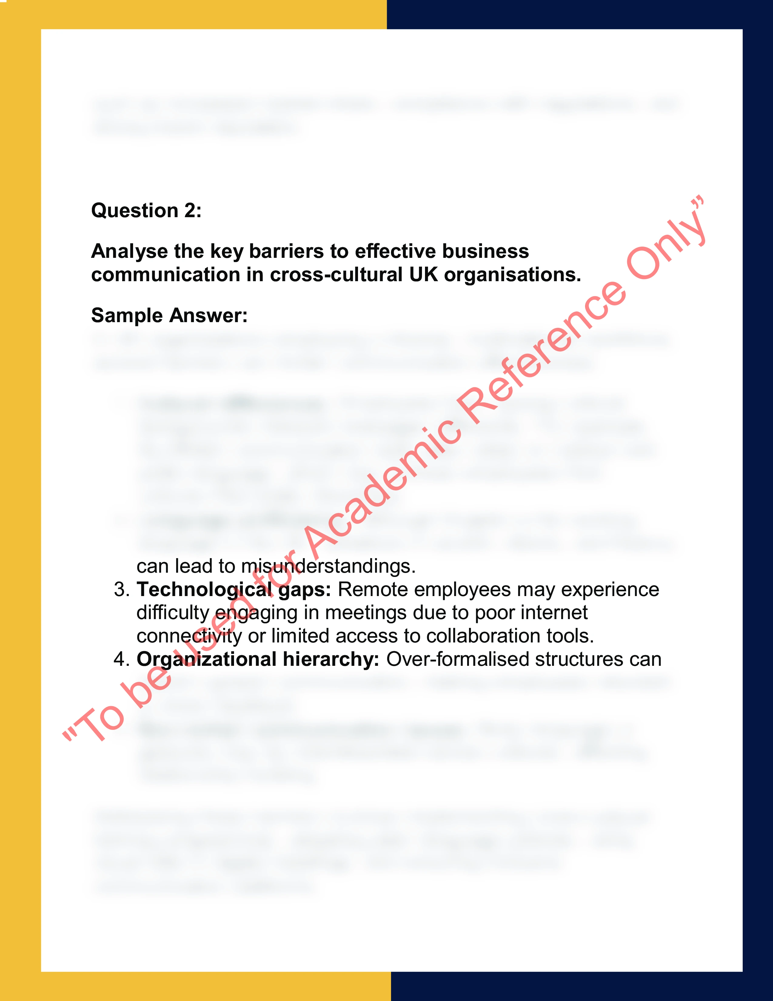 BUS101 – Business Communication  Report 1