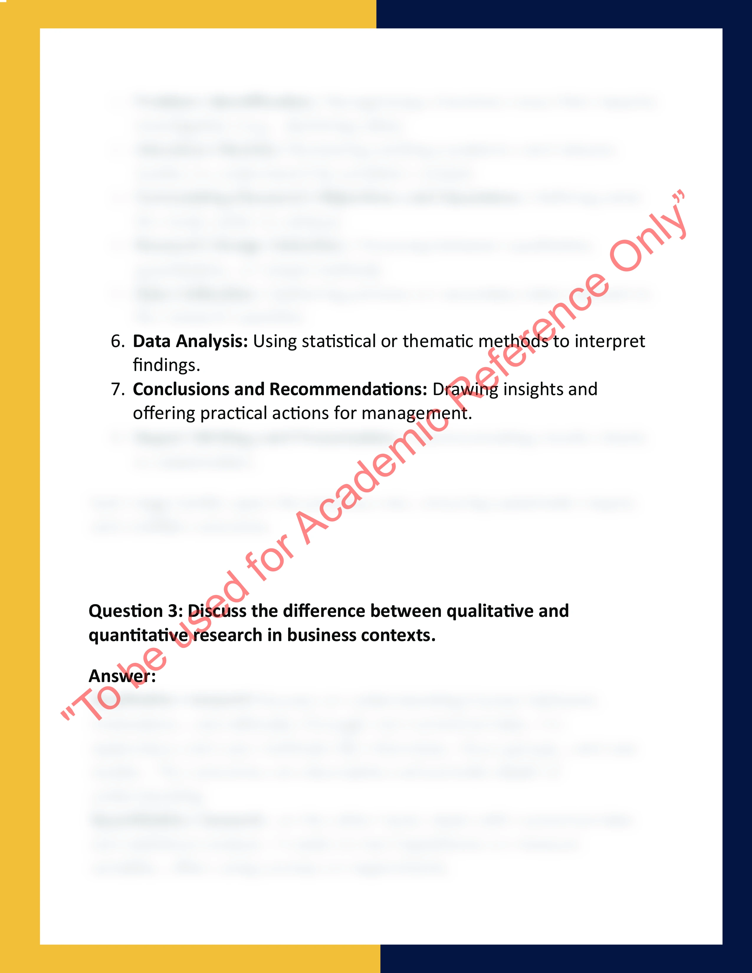 BUS201 – Business Research  Methods 1