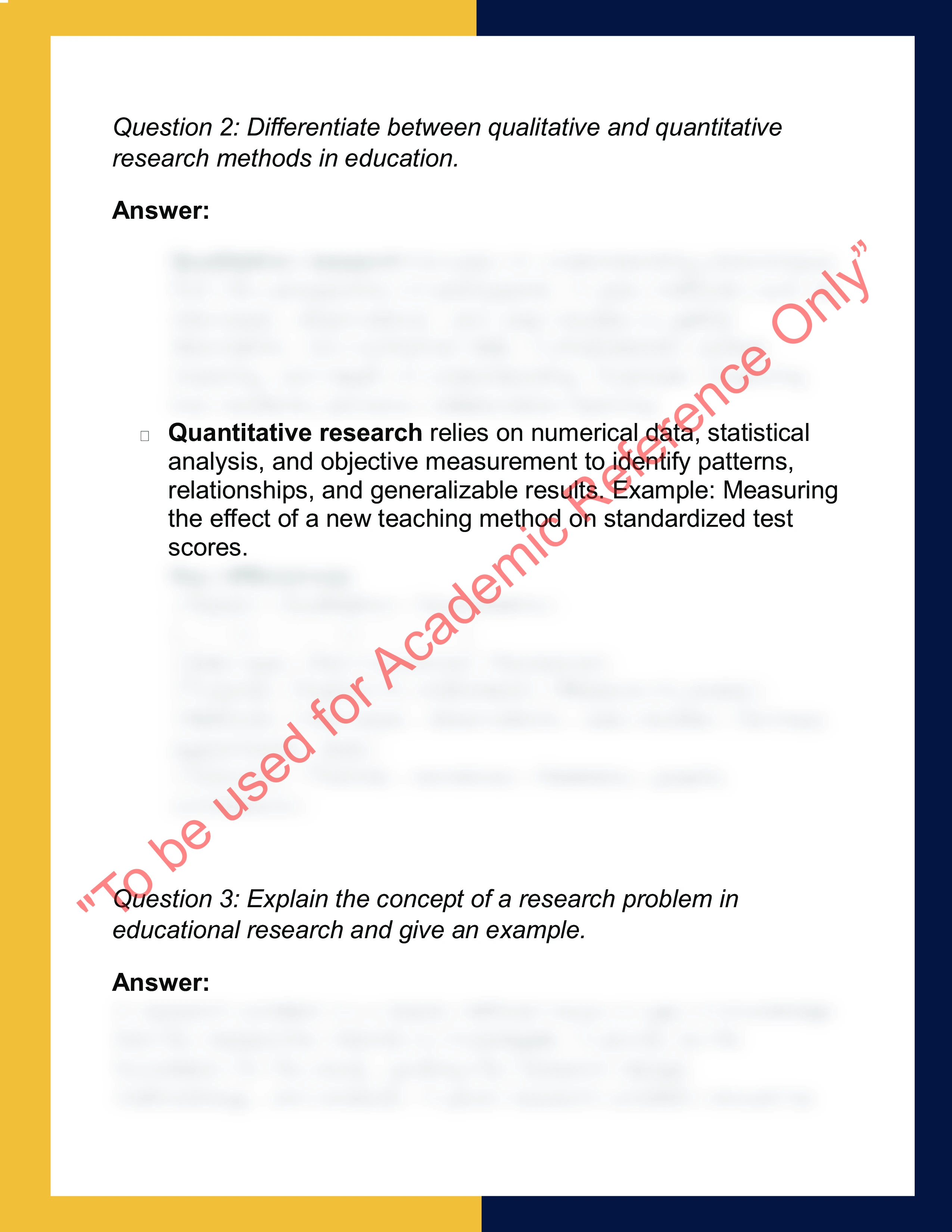 EDU201 – Educational Research  Report 1
