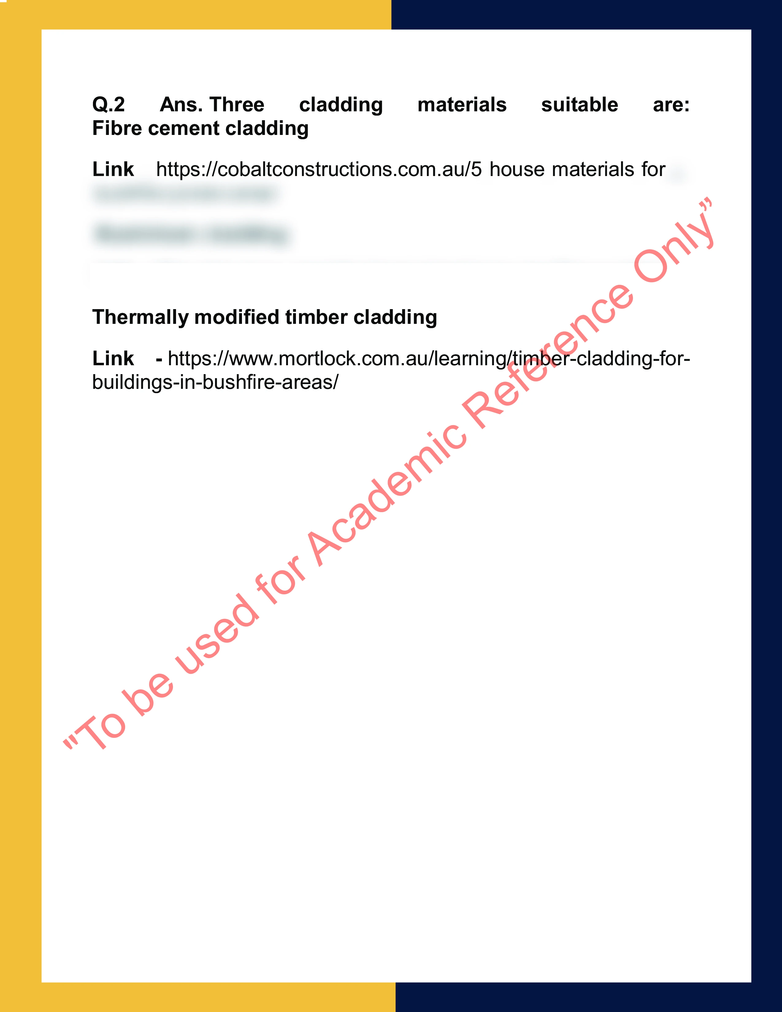 Assignment sample solution of CPCCCA3017 - Install exterior cladding 1