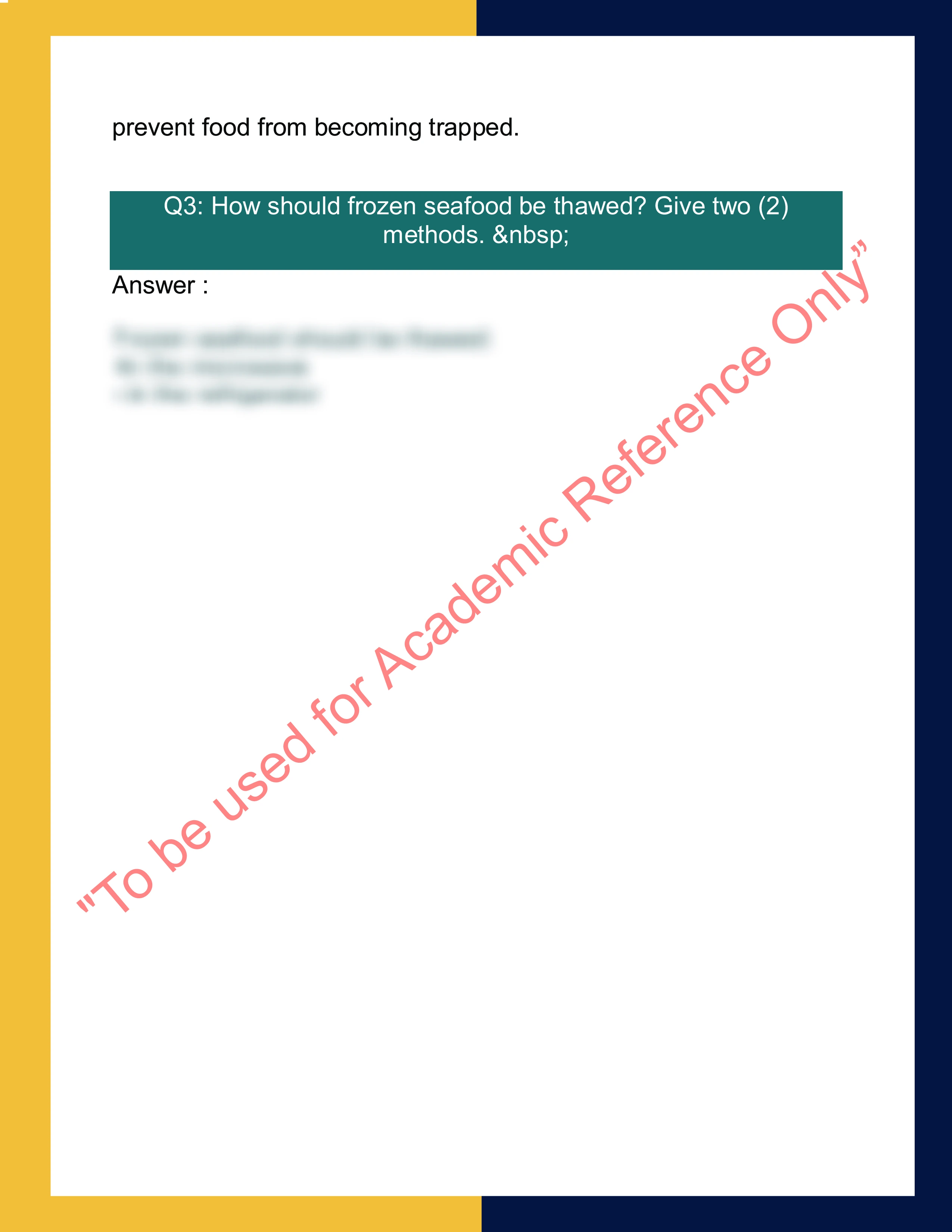 Sample solution for SITHCCC013 Prepare seafood dishes 1