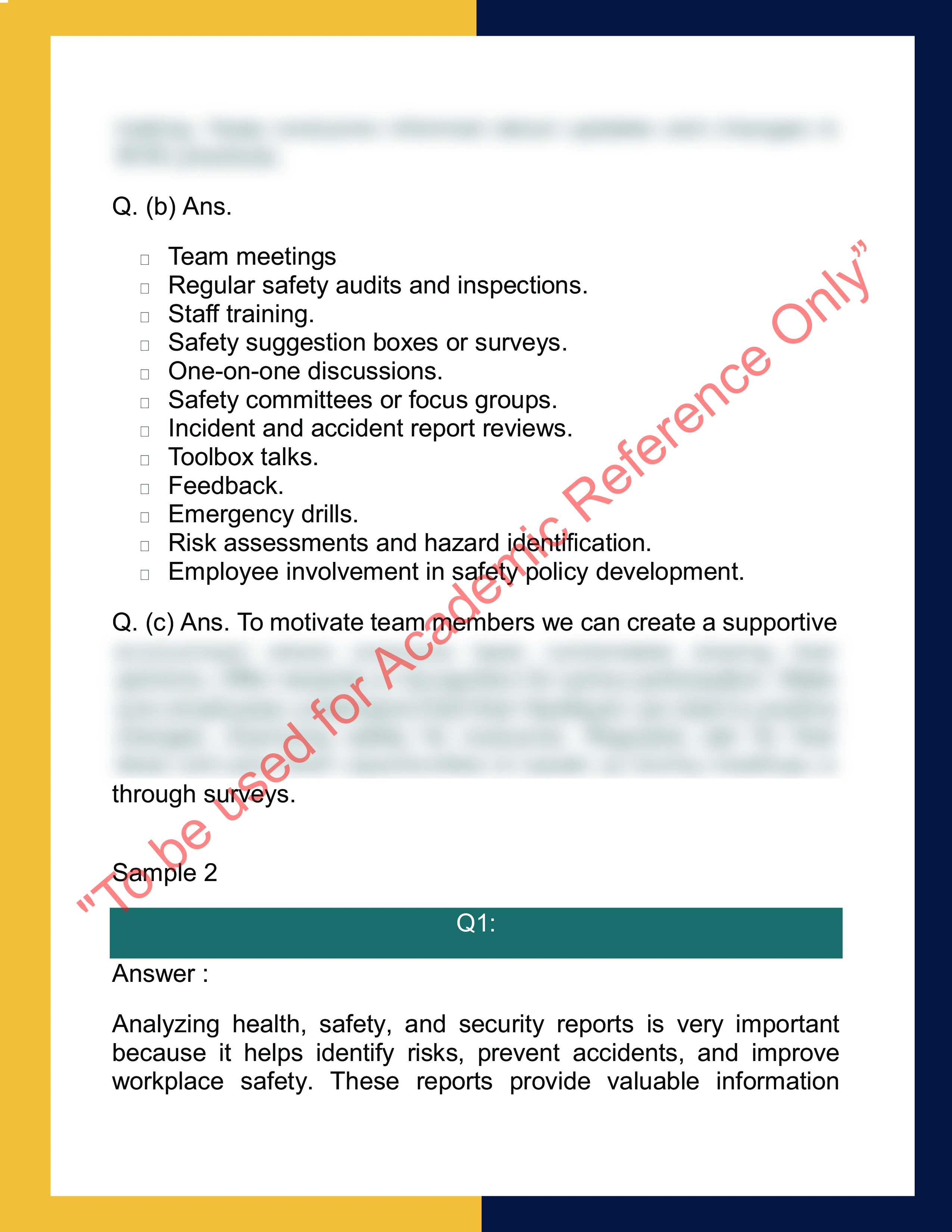 Assignment sample solution of SITXWHS007 - Implement and monitor work health and safety practices 1