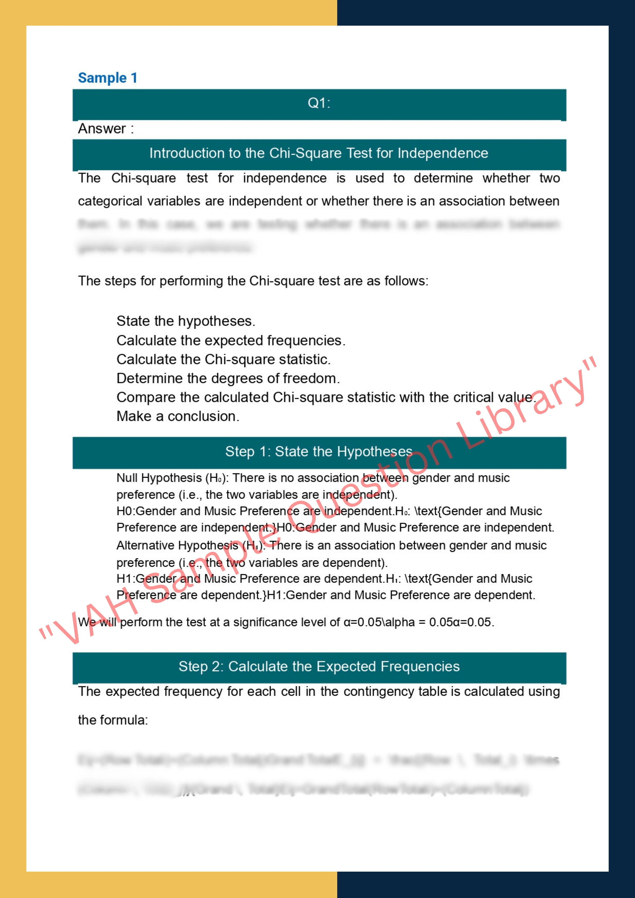 Assignment sample solution of STAT2001 - Intermediate Statistics 2