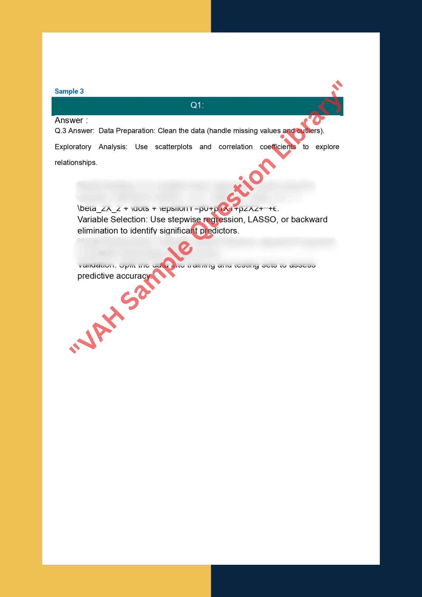 Assignment question answer sample of STAT7101 - Applied Statistics in Data Science 2