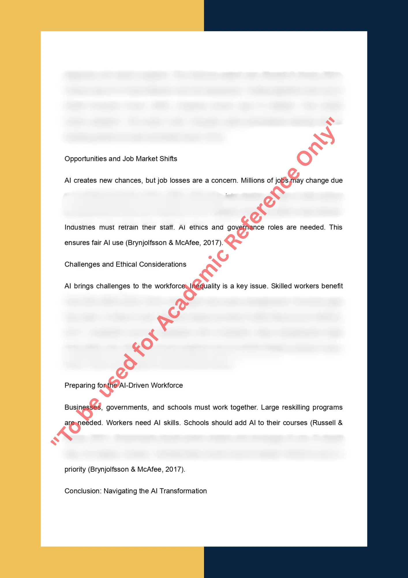 Essay Writing Sample solution for AI and the Future of Work 2