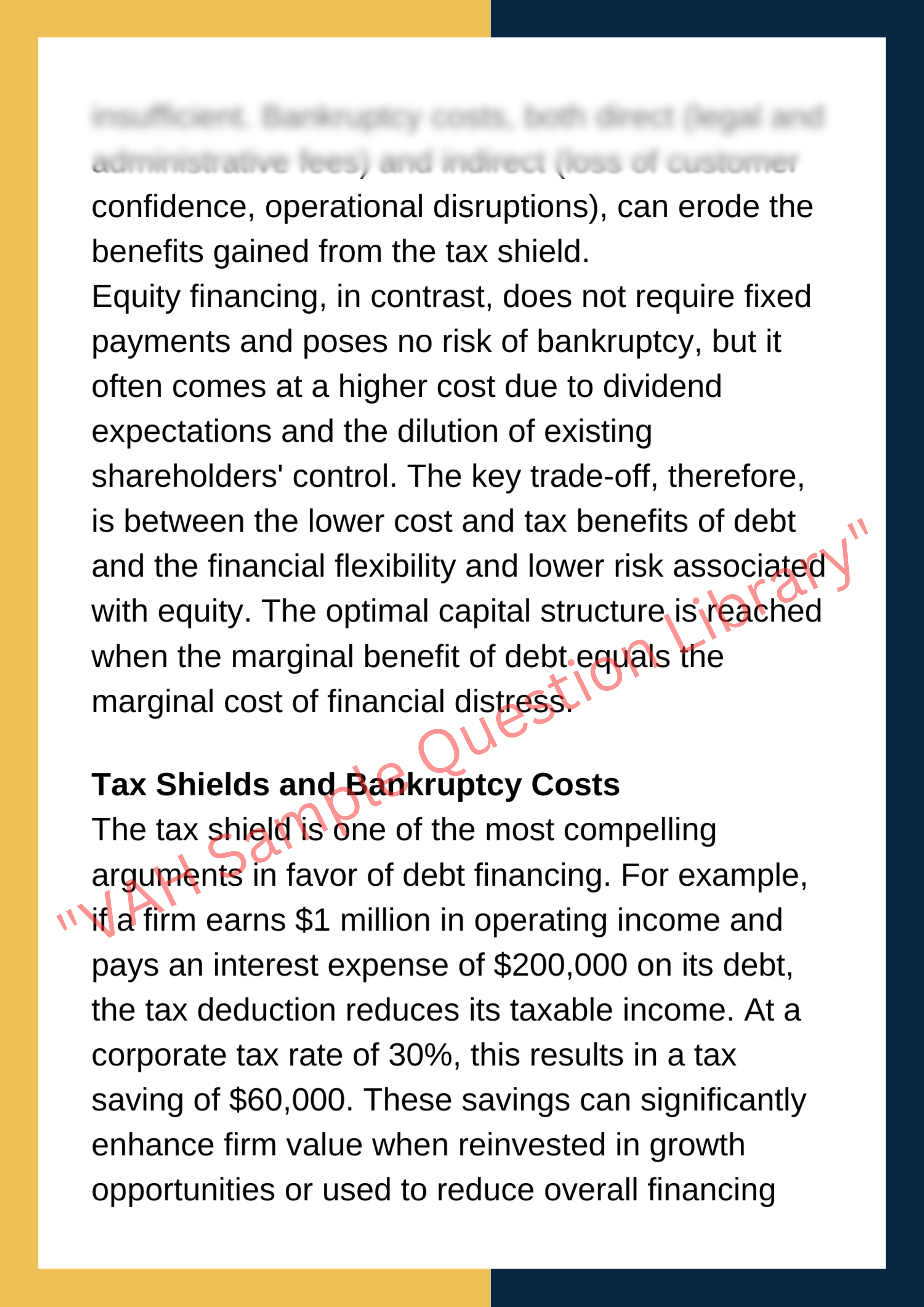 Assignment Sample Of Subject Corporate Finance – ACCT2001 2