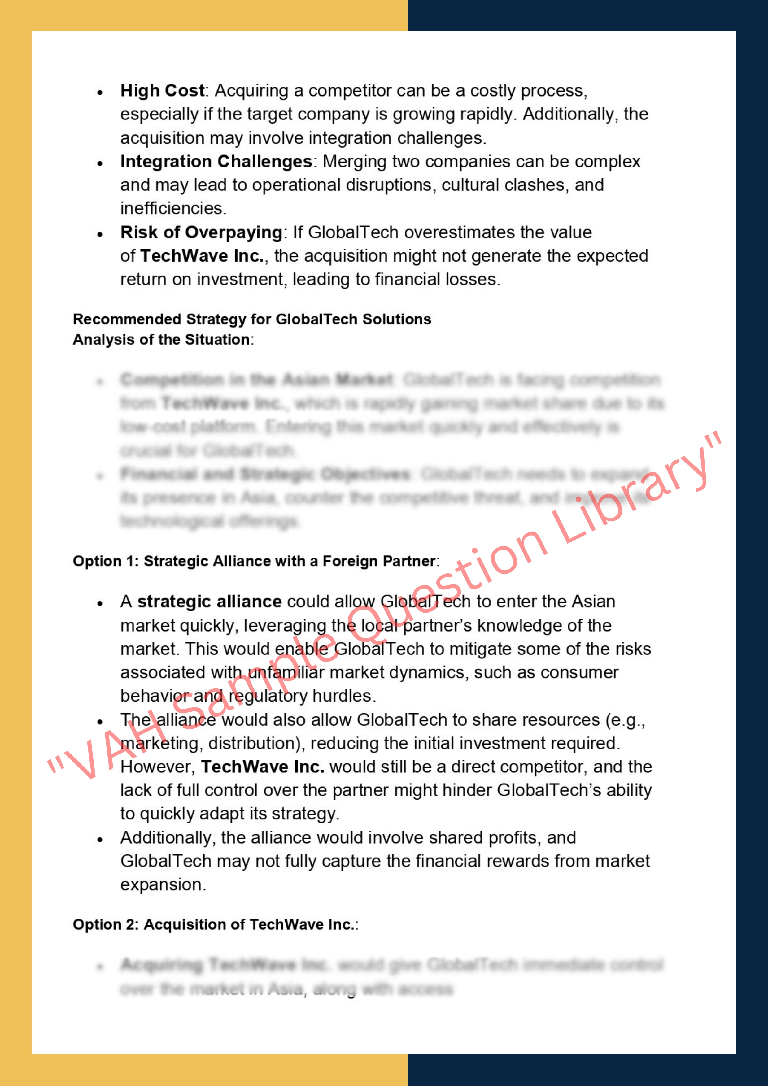 Assignment Sample Of Subject -MGT5121 Business Strategy 2