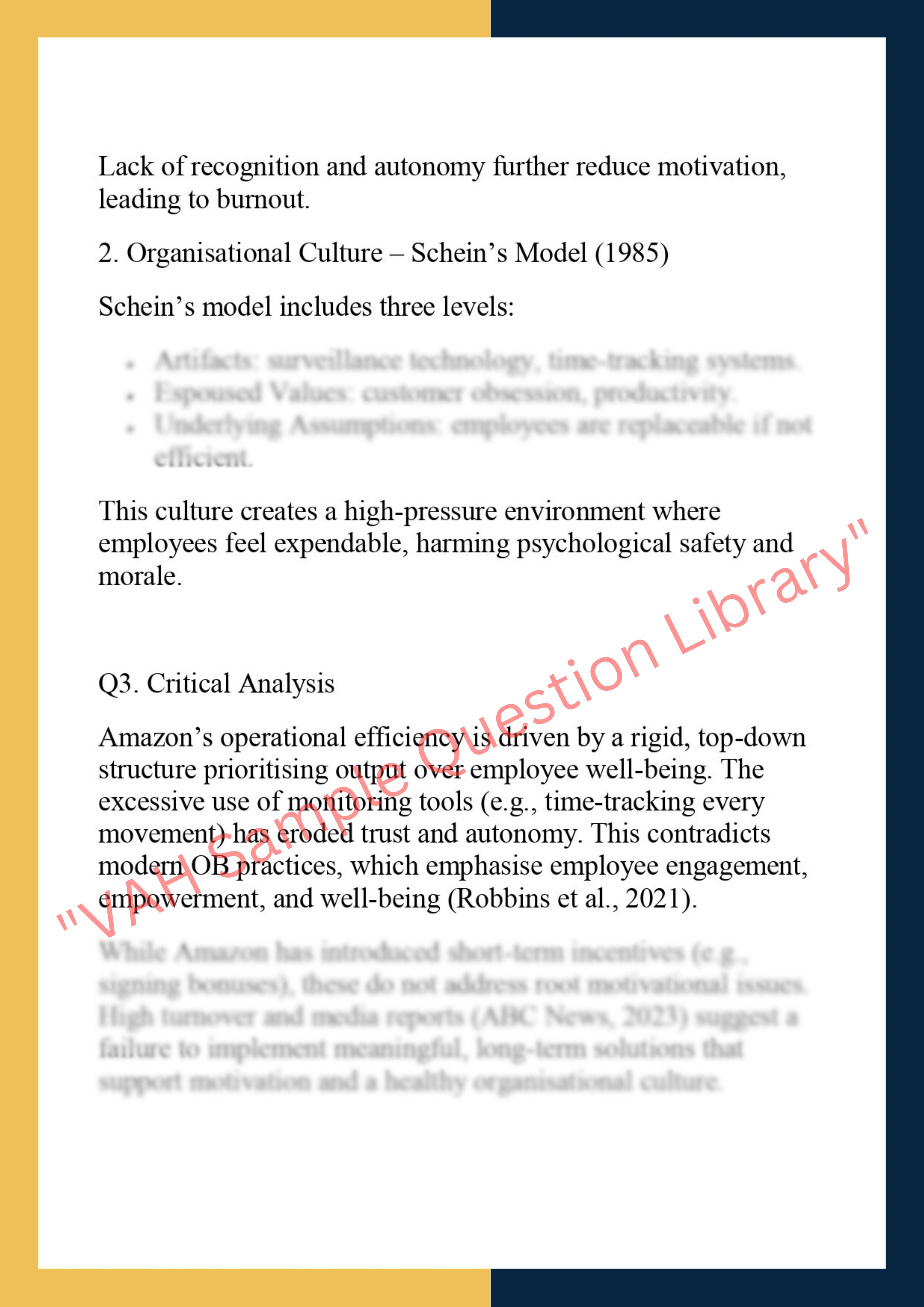 MGMT6003 -Organisational  Behaviour- Individual Analytical Report 2