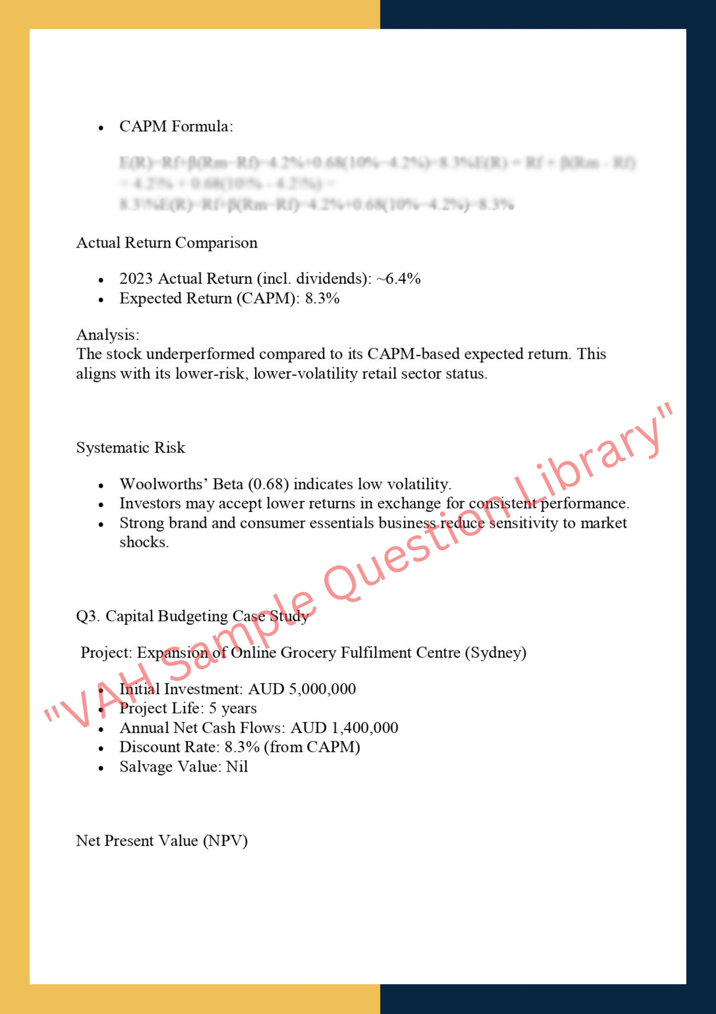 FINC6000- Financial Management: Analytical  Report 2