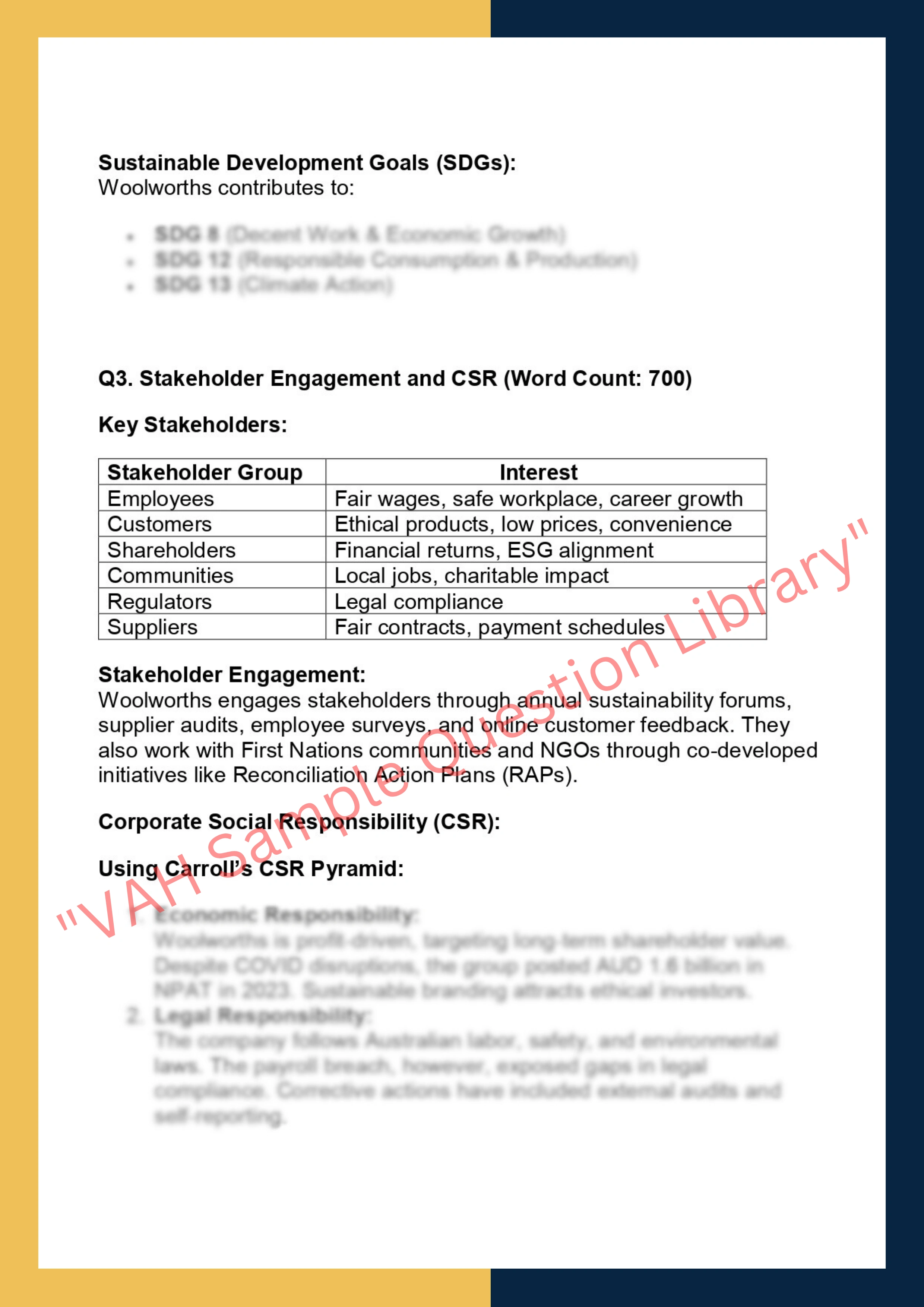BUSS6001- Business Ethics  and Sustainability: Case- Based Analytical Essay 2