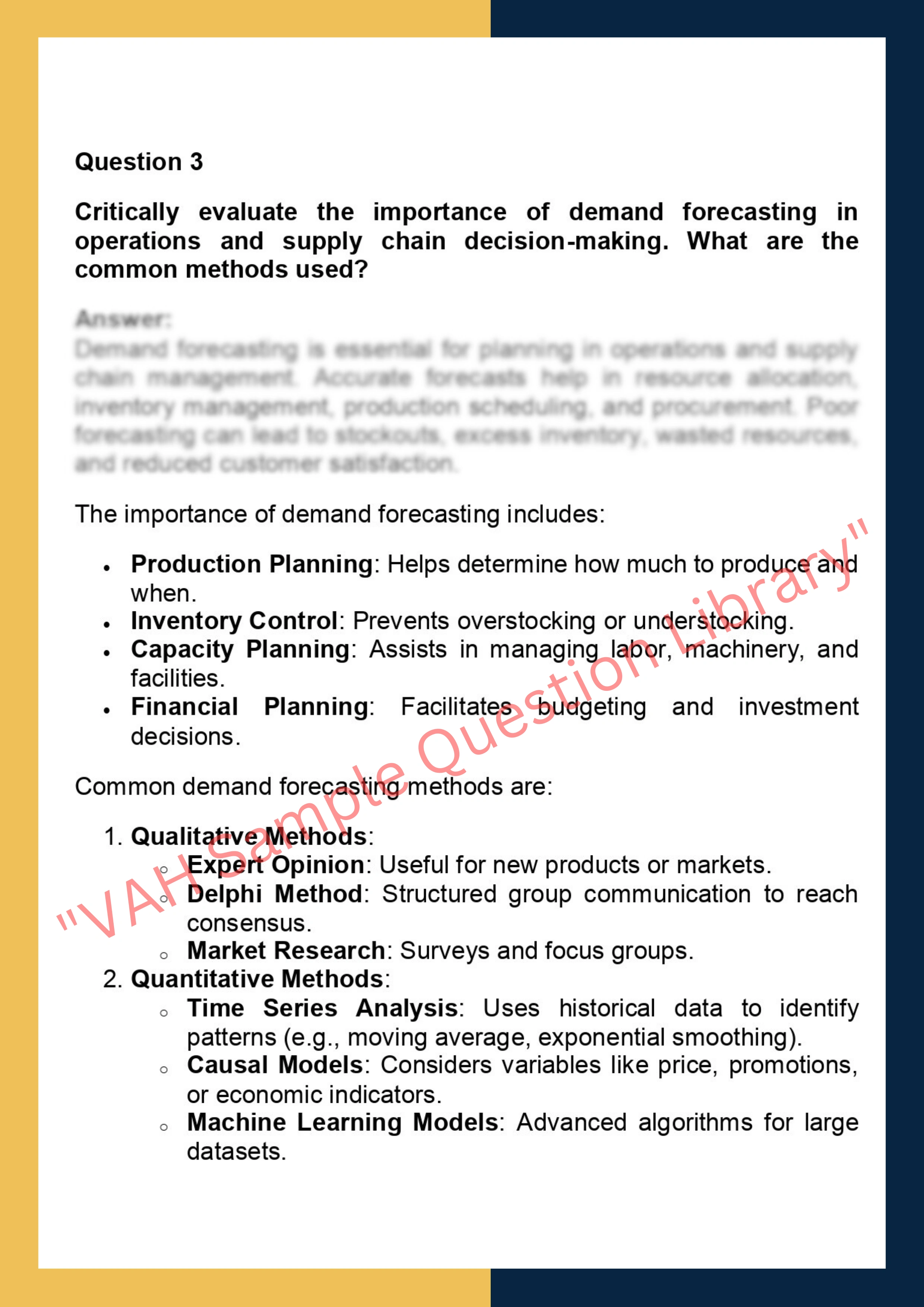 OPSM6010– Operations and Supply Chain  Management 2