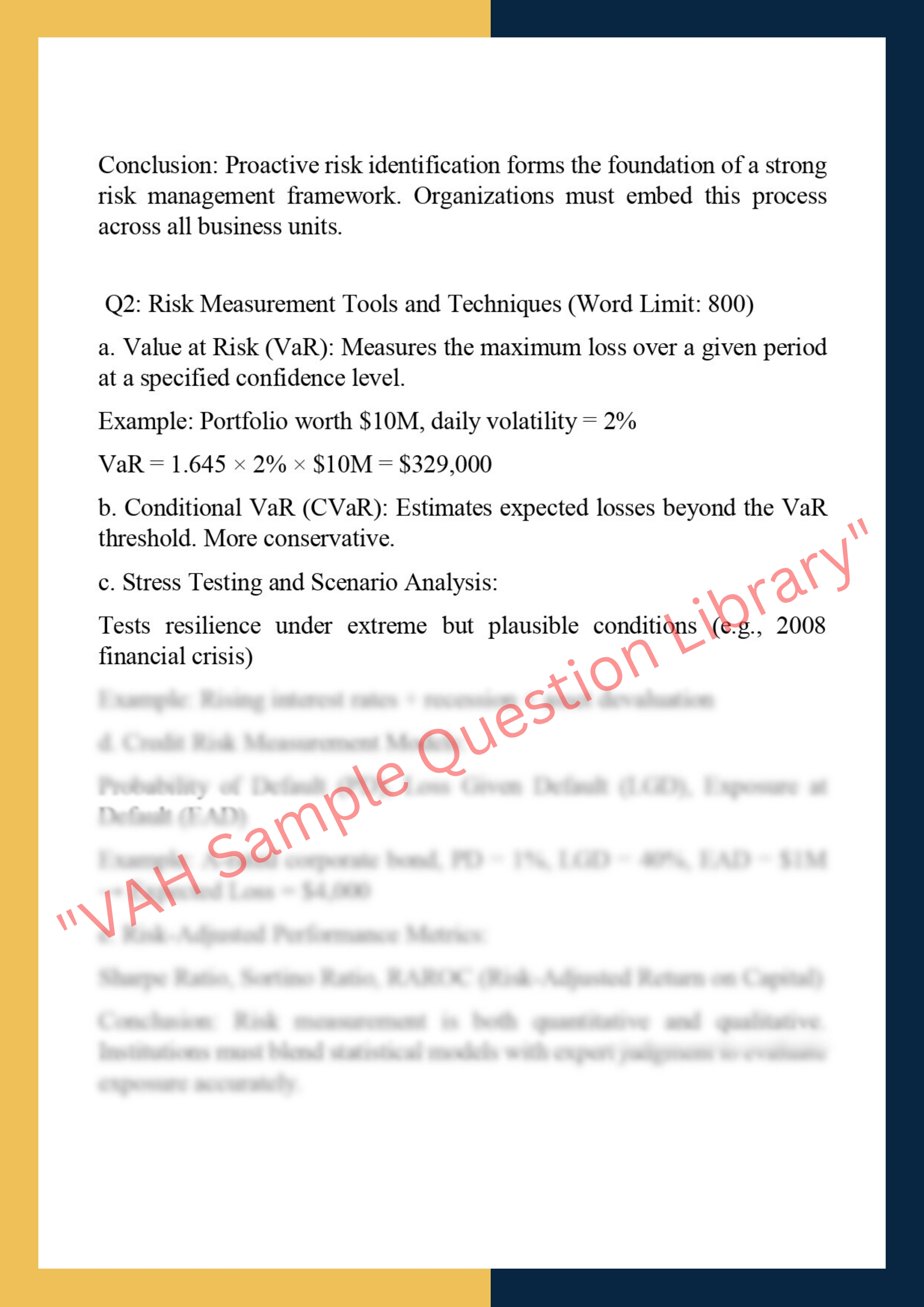 FINC6005: Financial Risk  Management 2