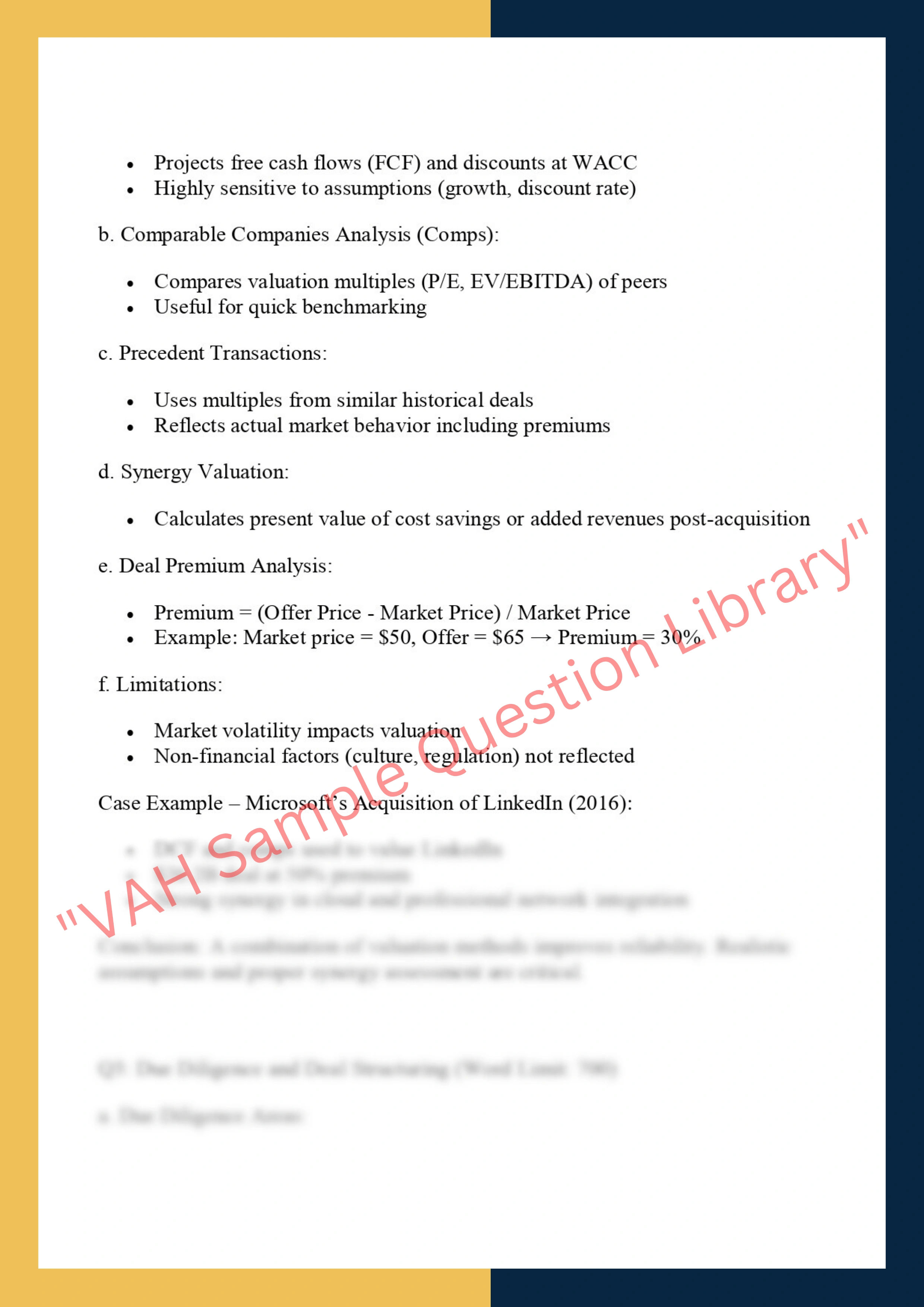 FINC6007-Mergers & Acquisitions: Analytical Report + Case Study 2