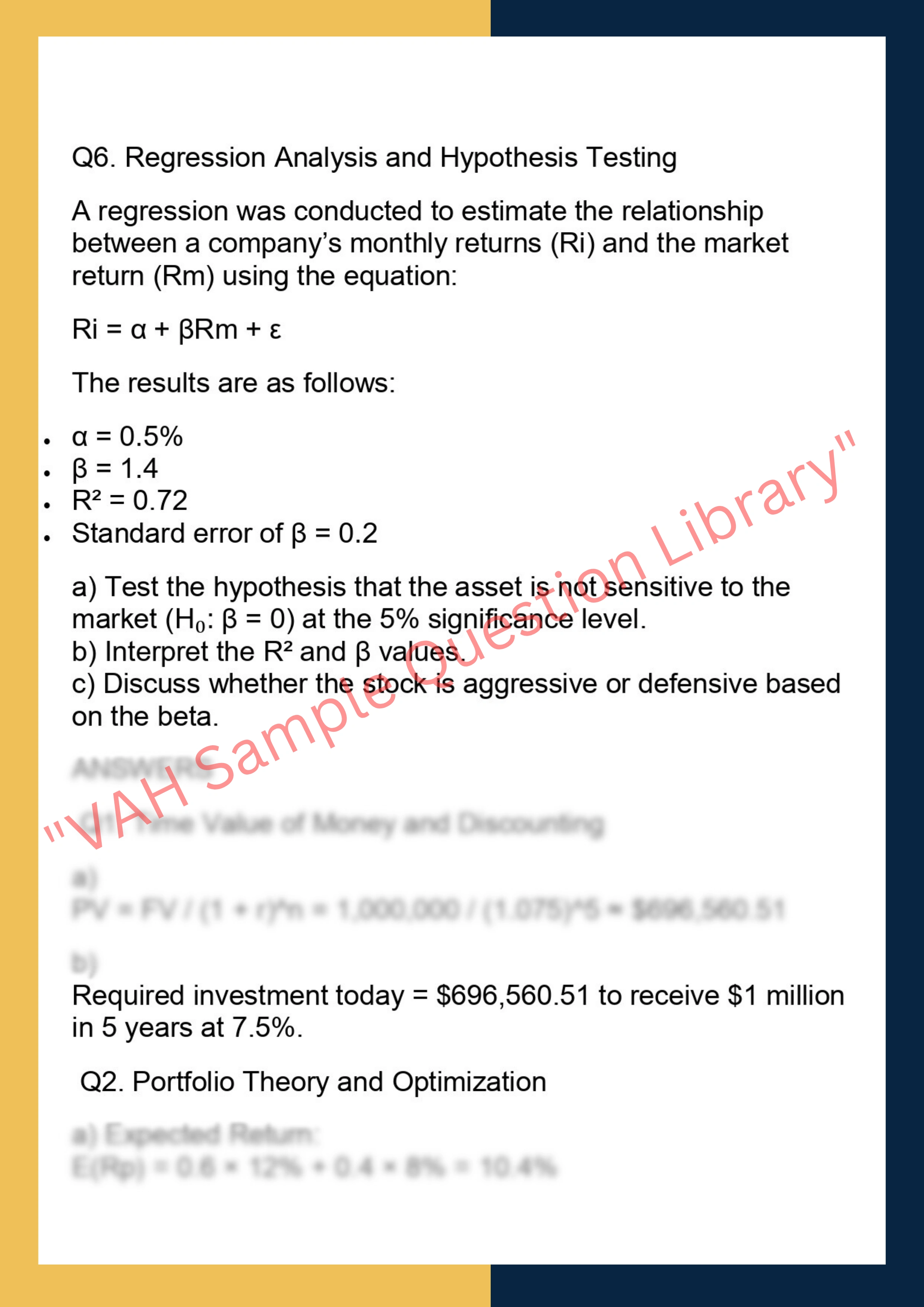FINC6012 - Quantitative Methods in Finance 2