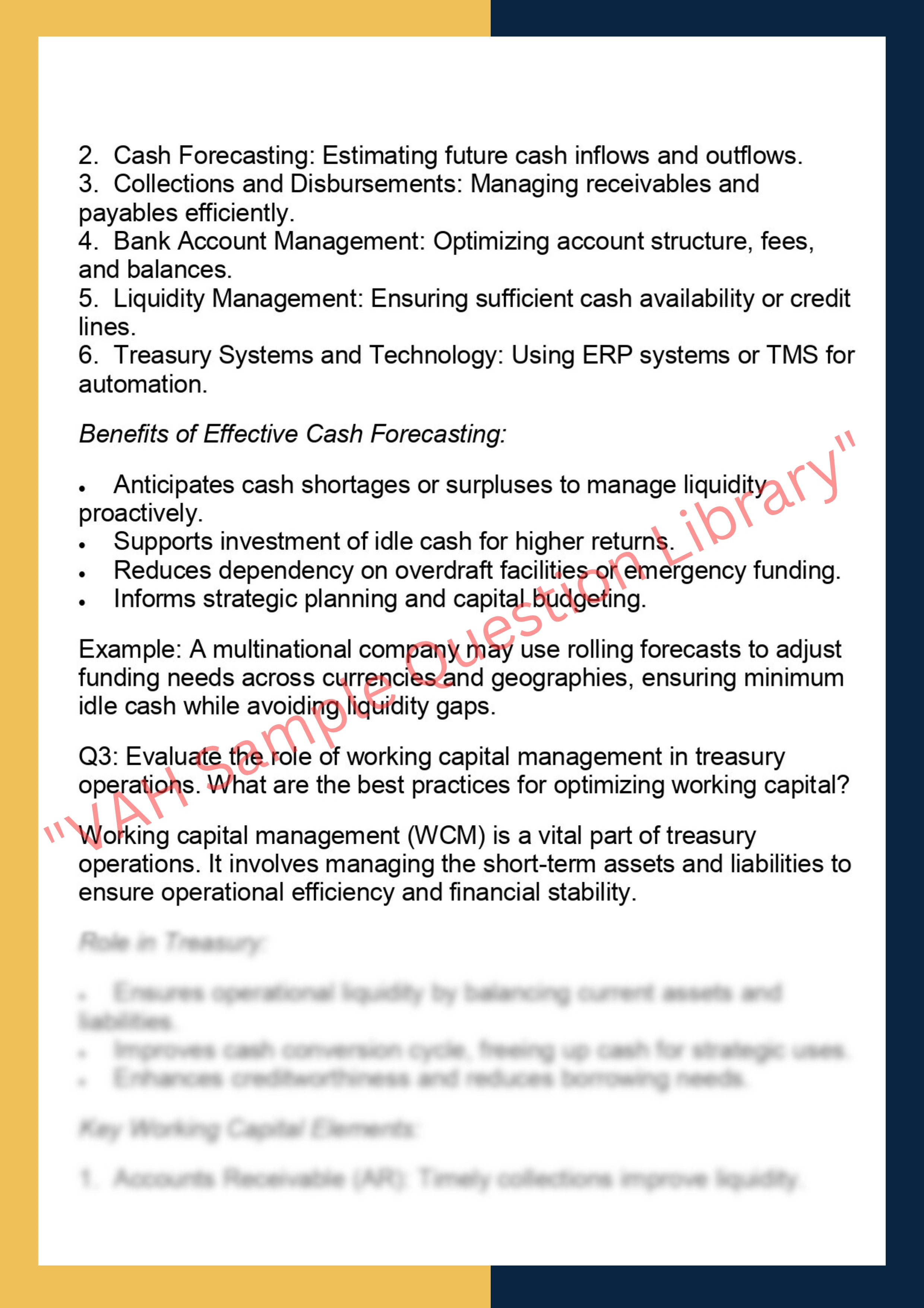 FINC6015 – Treasury & Cash Management 2