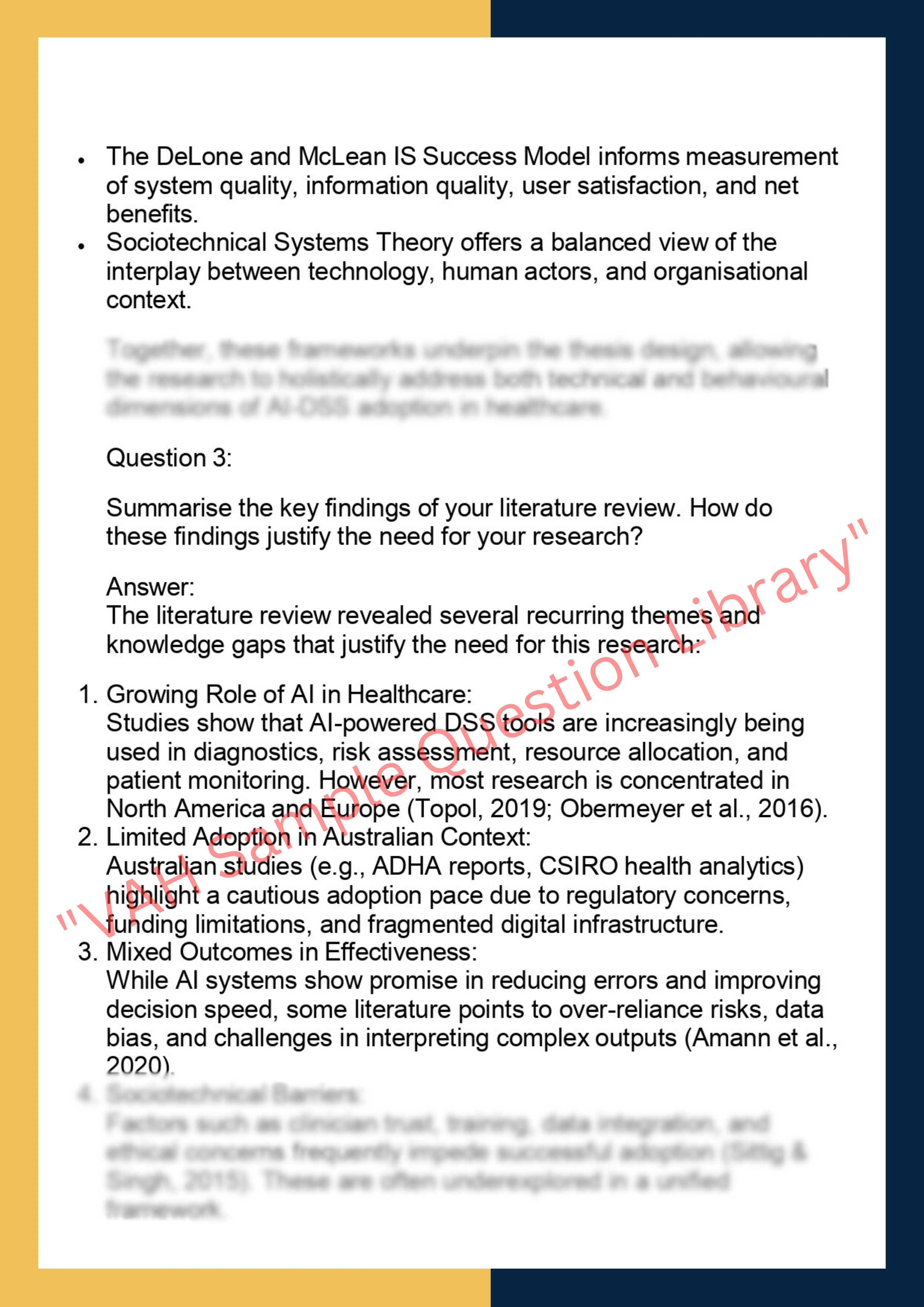 ISYS7000– Information Systems Thesis 2