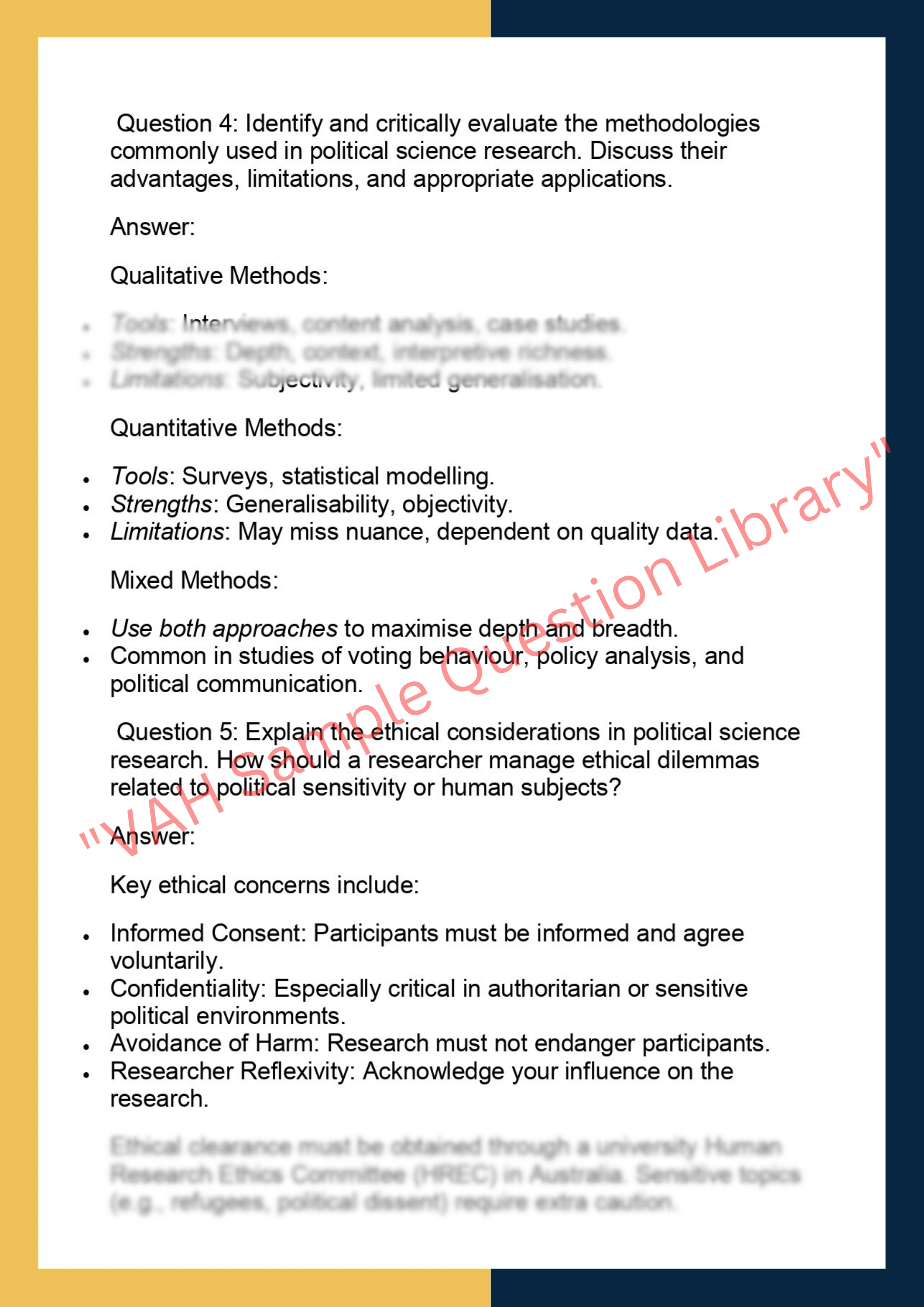 POLI7001 – Political Science Thesis 2
