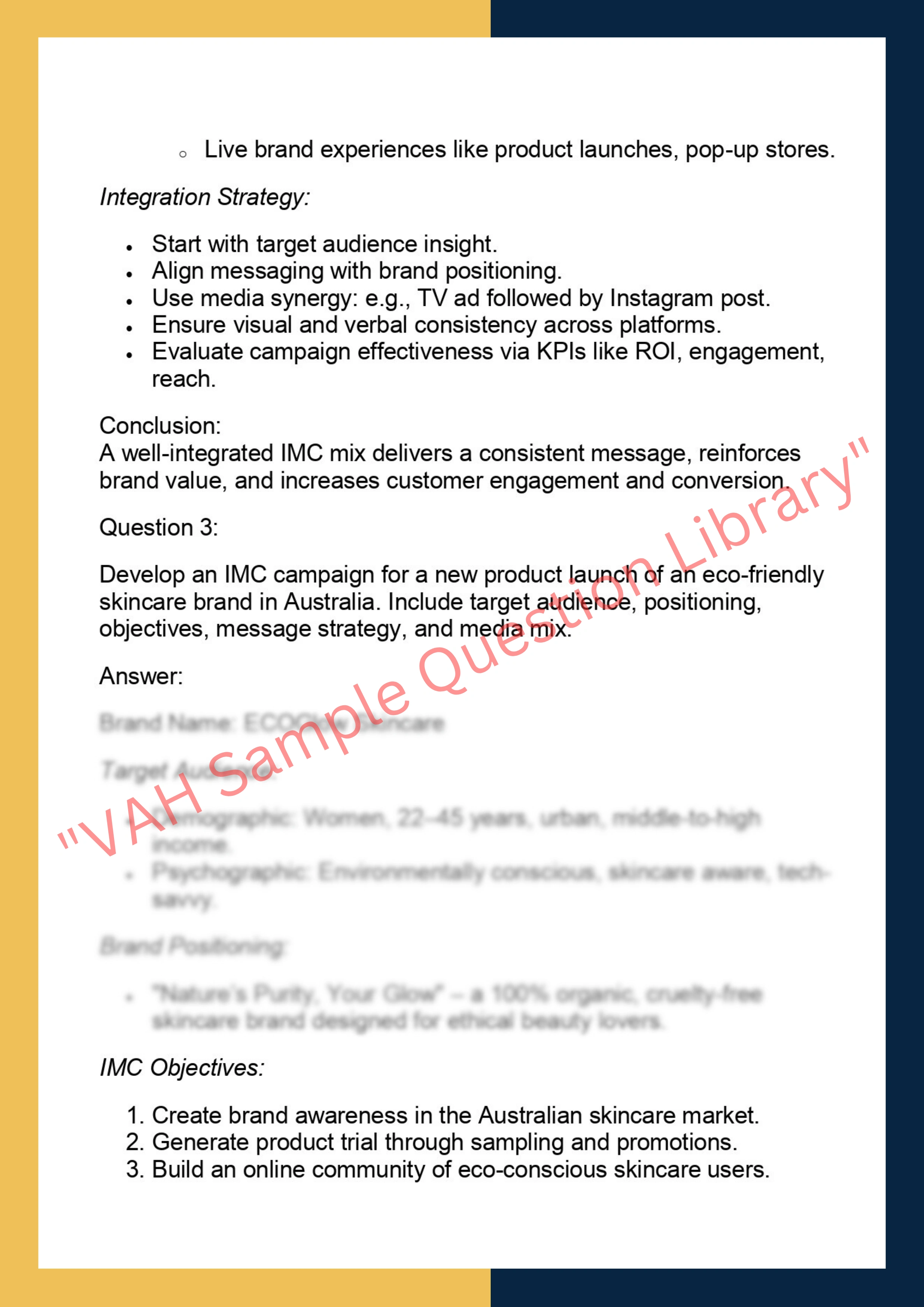 MKTG6007 -  Integrated Marketing Communications 2