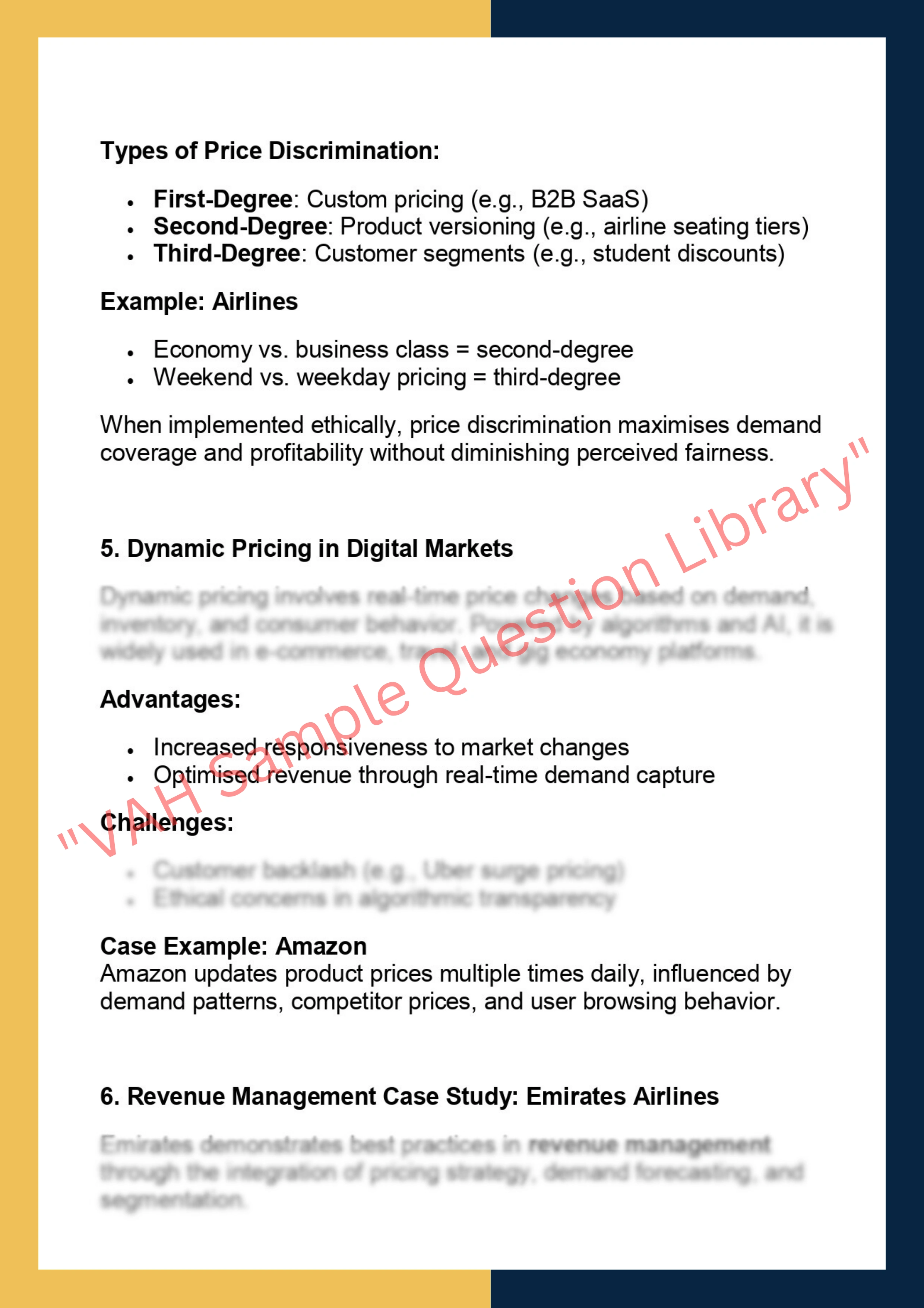 MKTG6012 - Pricing Strategy and Revenue  Management 2