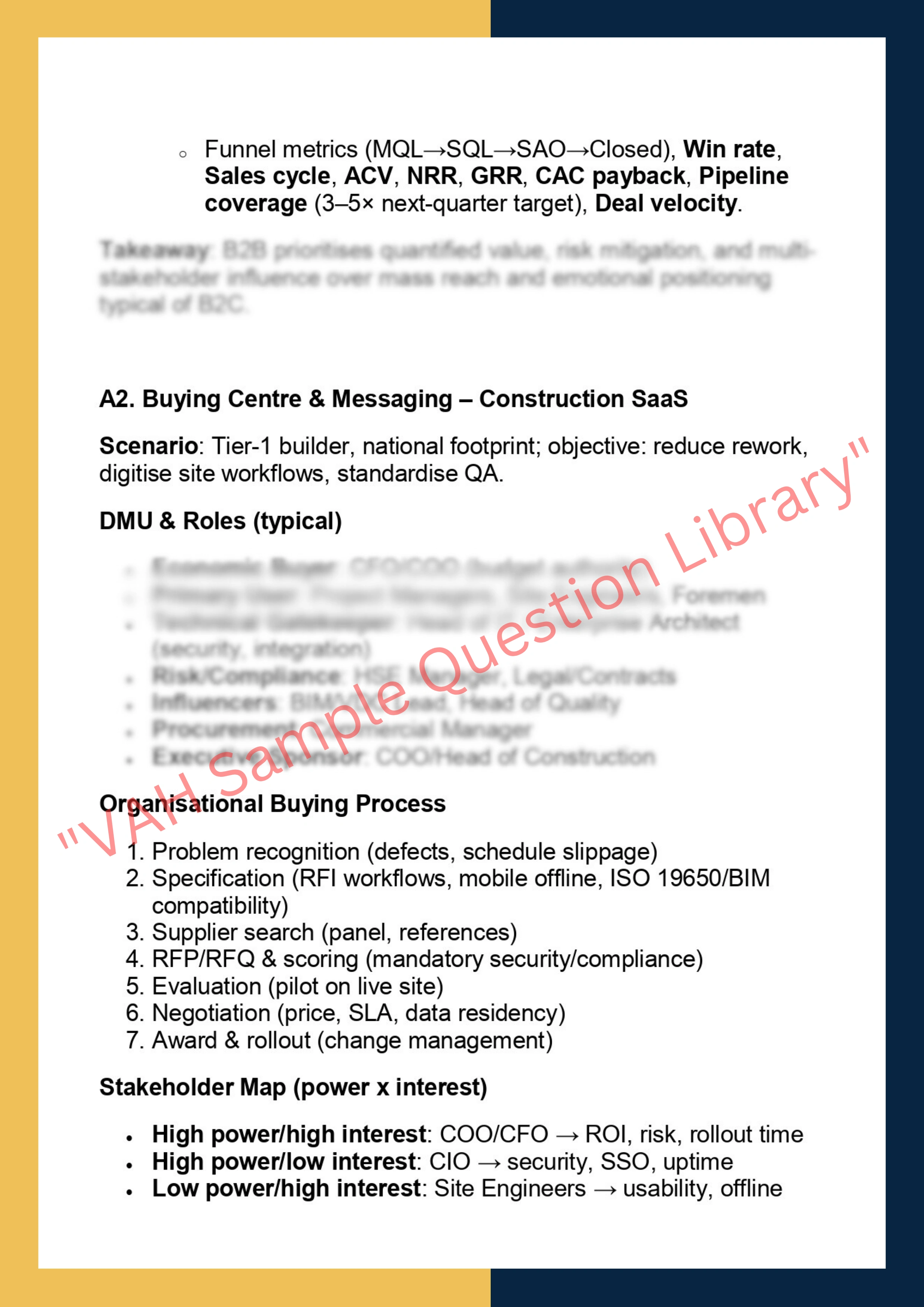 MKTG6013 -  B2B Marketing and Sales 2