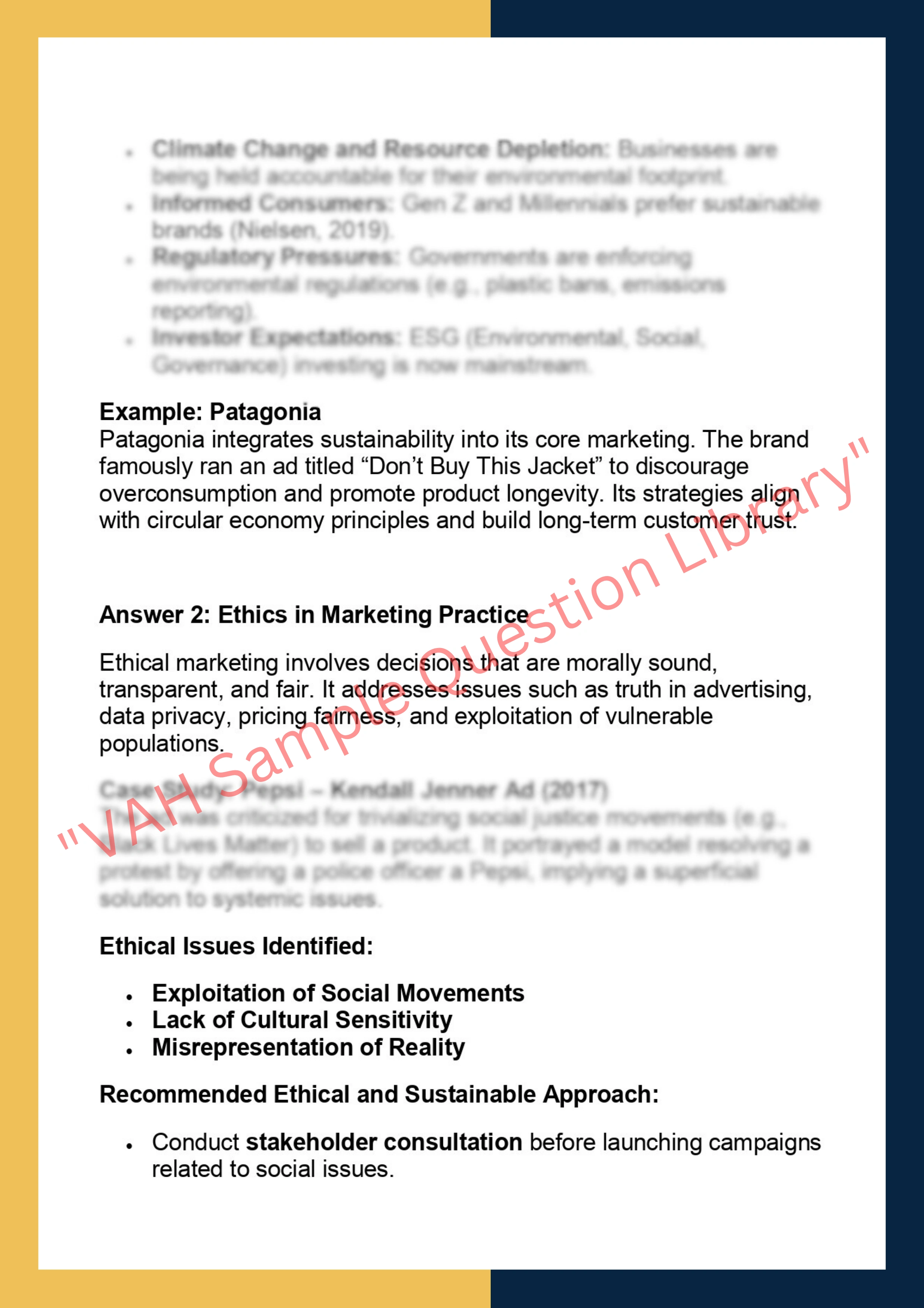 MKTG6014 - Sustainable and Ethical Marketing 2