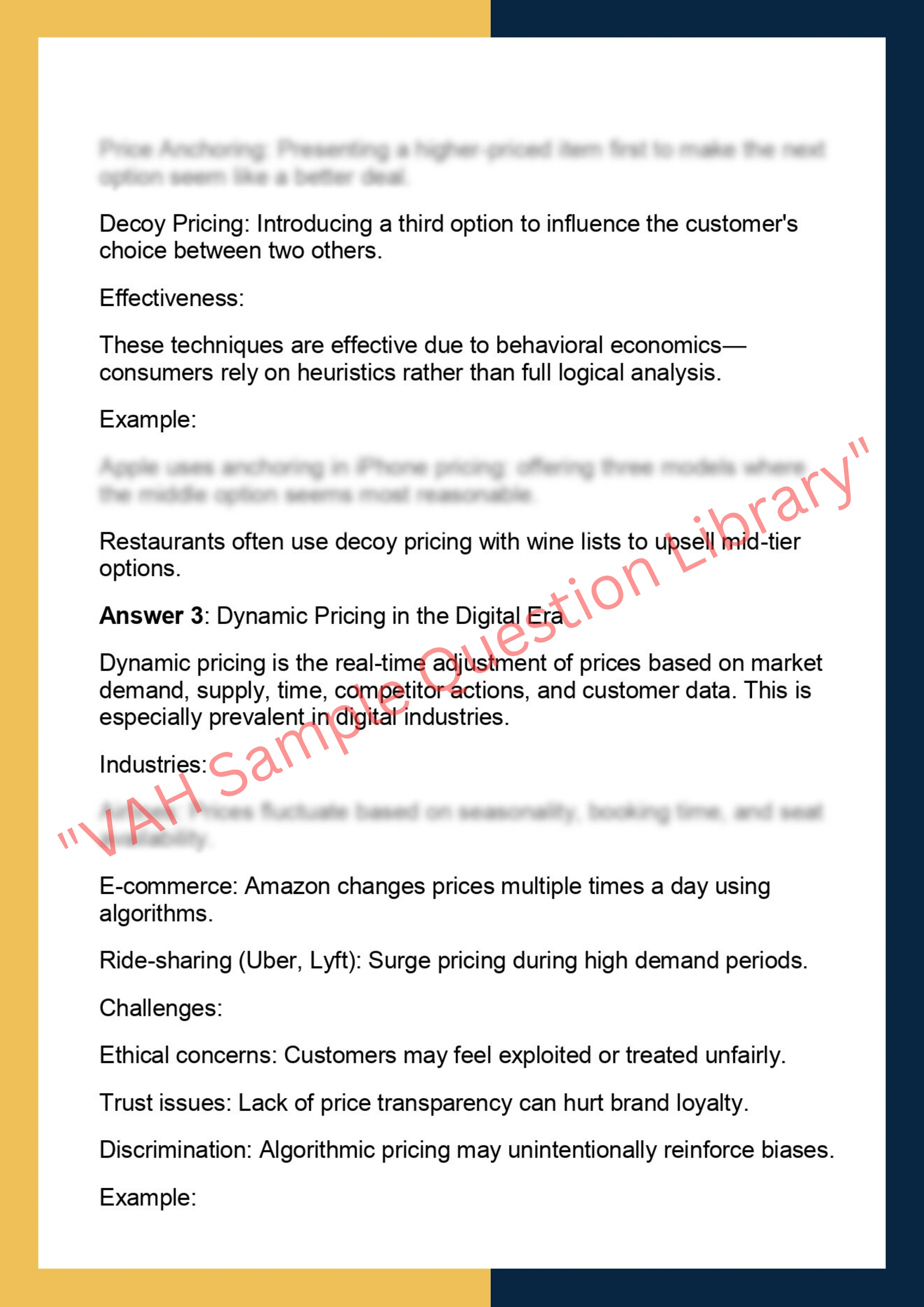 MK535 – Pricing Strategies and Revenue  Management 2