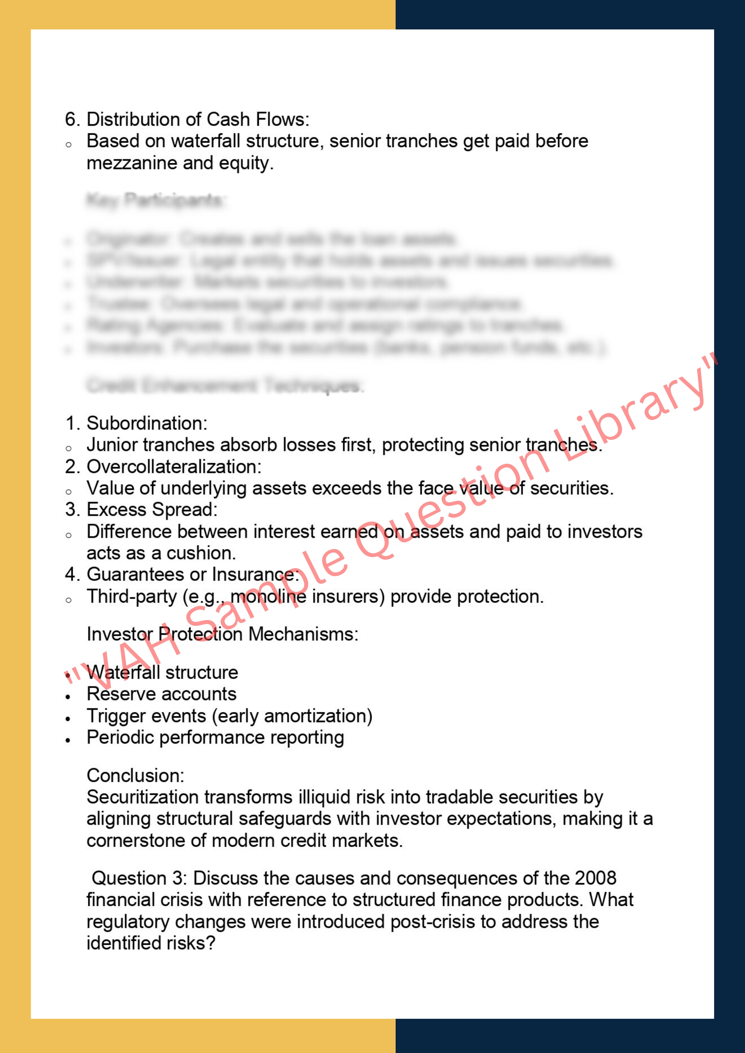 FINC6030 –  Structured Finance and  Securitization 2