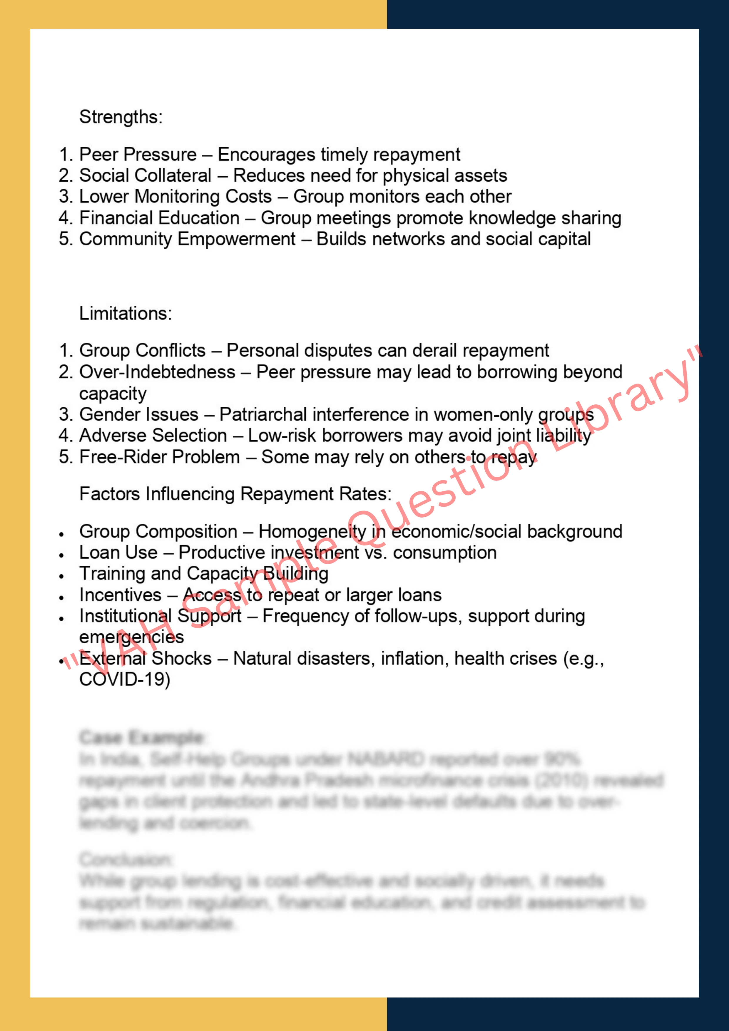 FINC6035 – Microfinance and Development  Finance 2