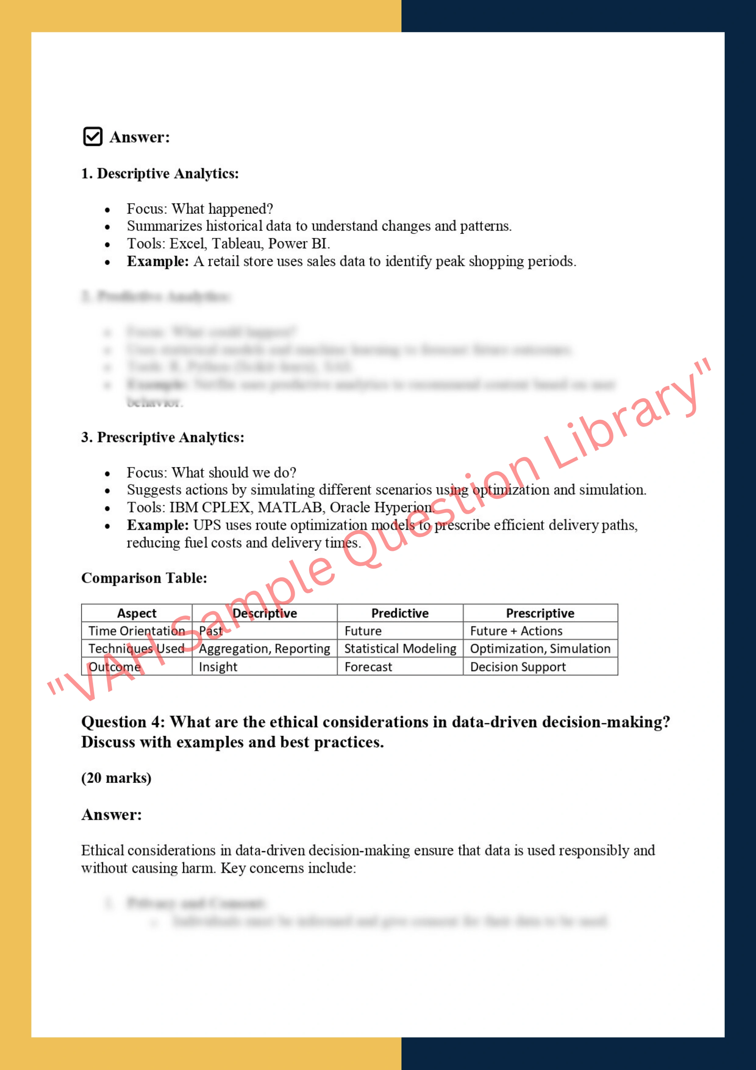 Data-Driven Decision-Making &  Analytics 2