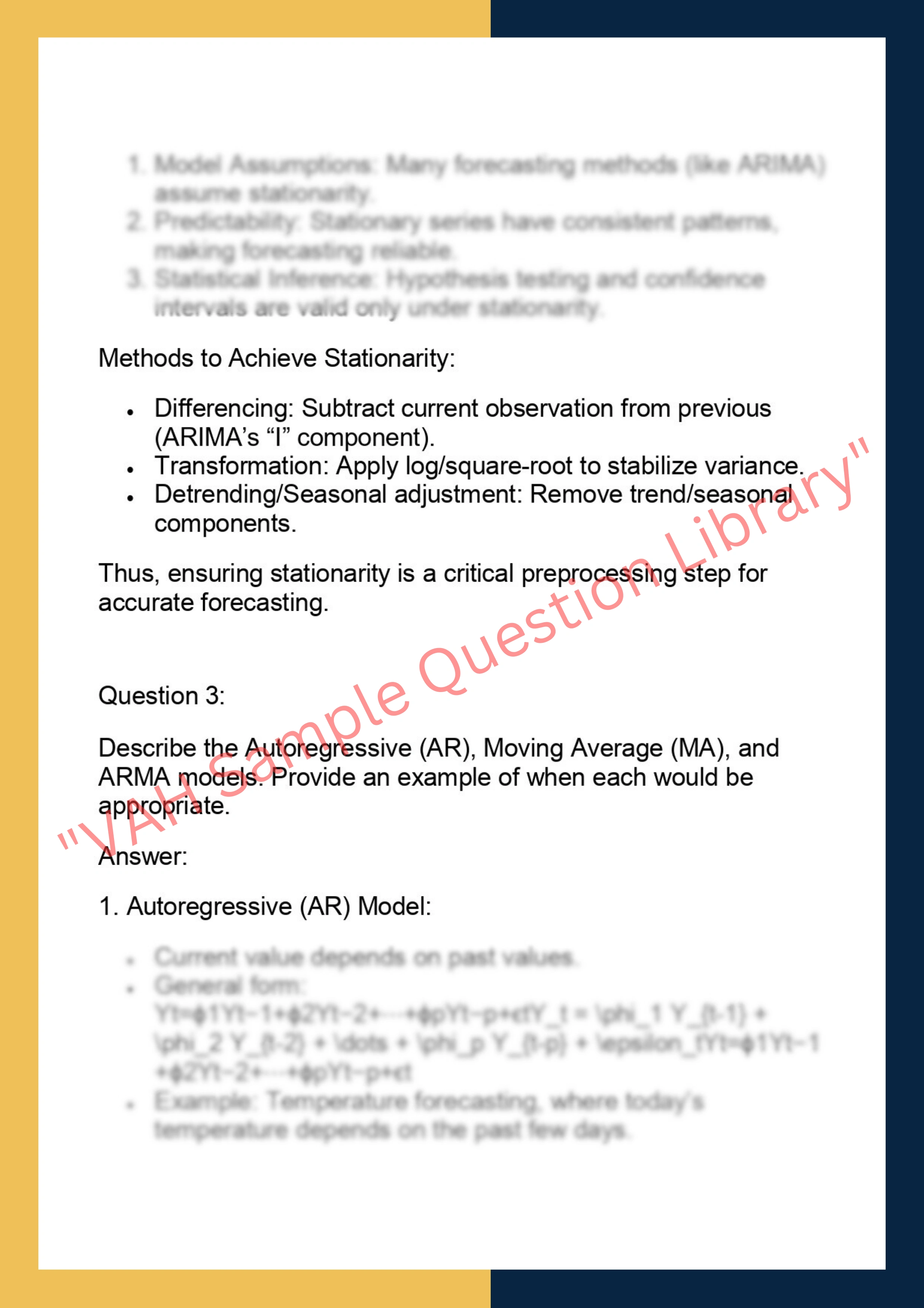 DS6009 – Time Series & Forecasting  Methods 2