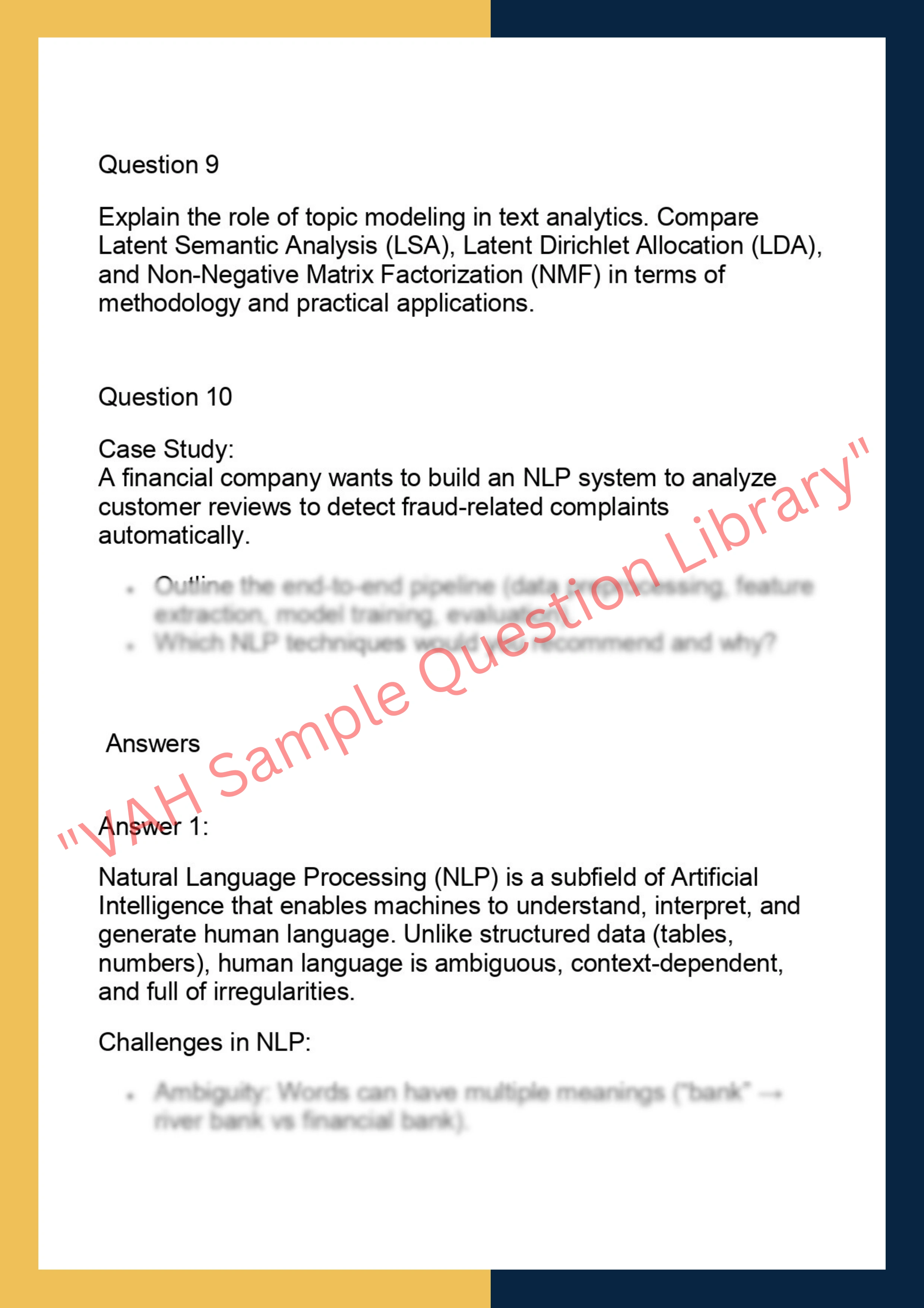 DS6010 – Natural Language Processing (NLP) & Text Analytics 2