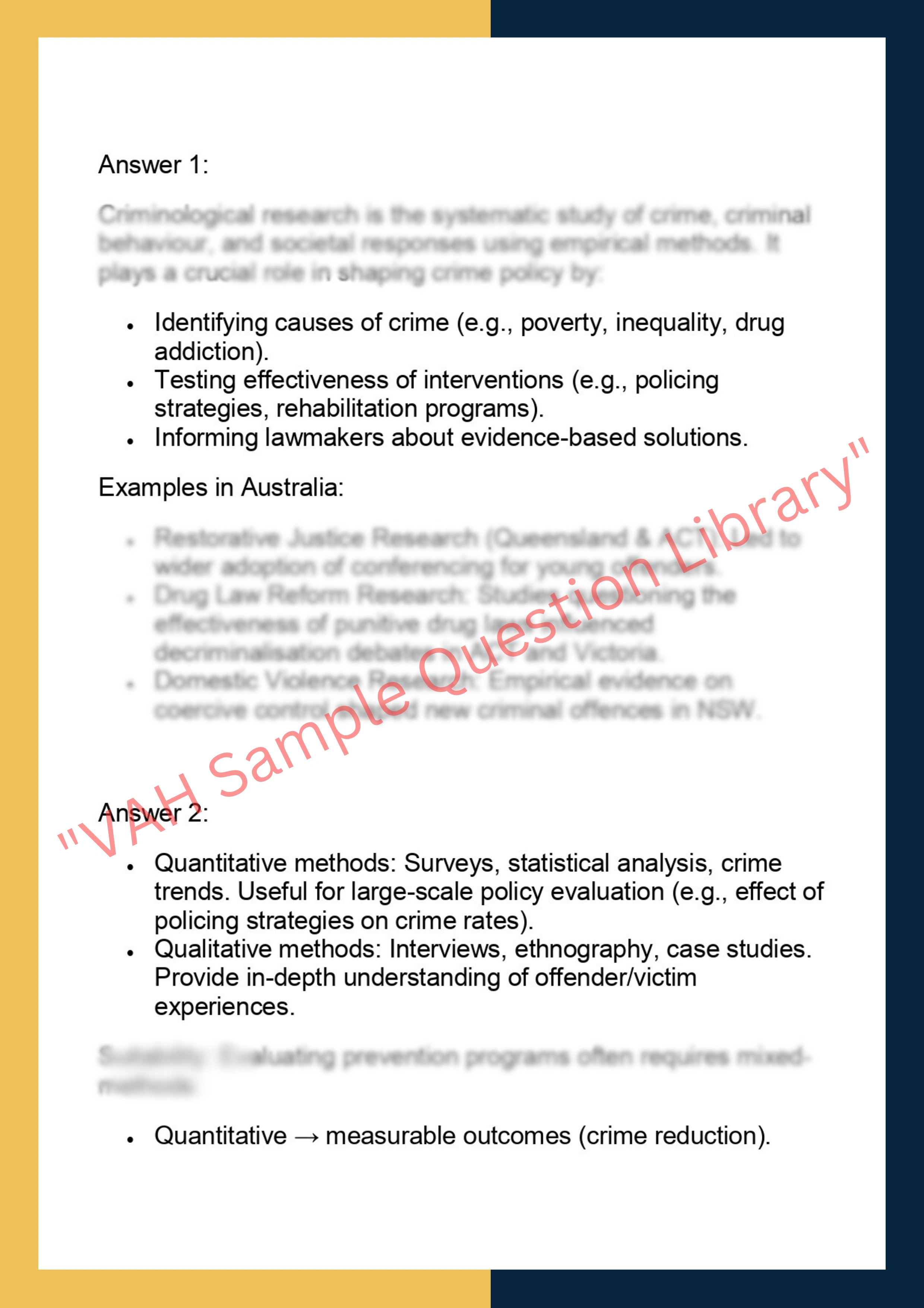 LAWS6032– Crime Research and Policy 2