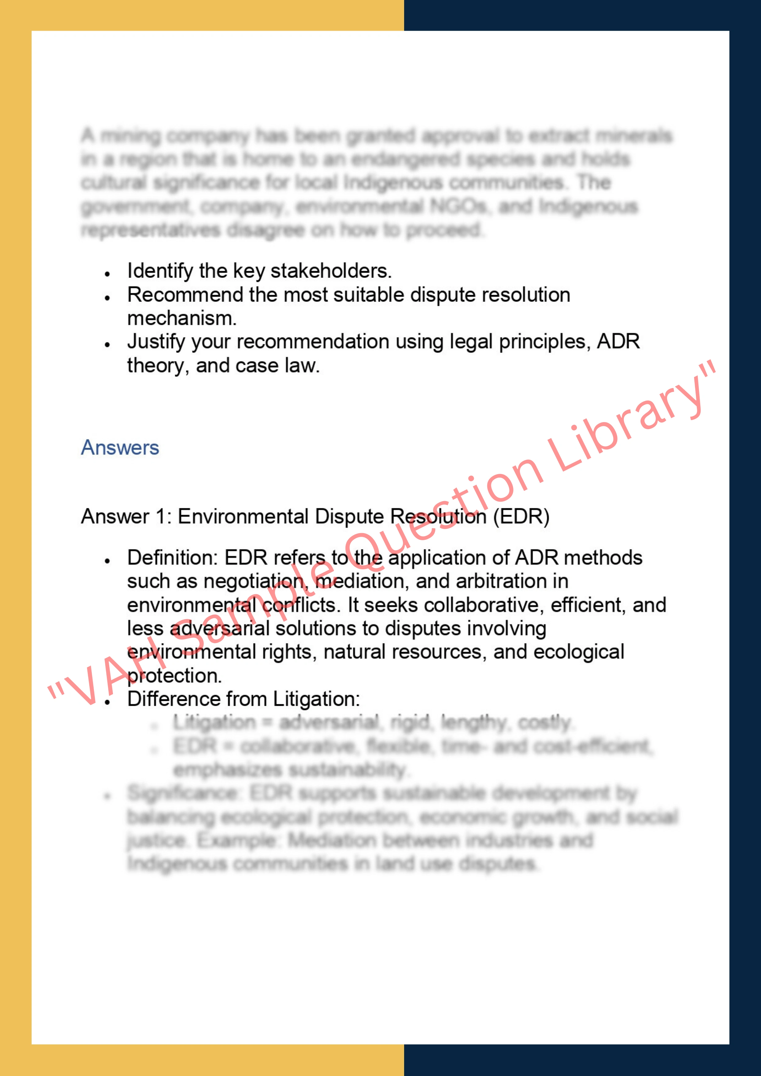 LAWS6041– Environmental Dispute Resolution 2