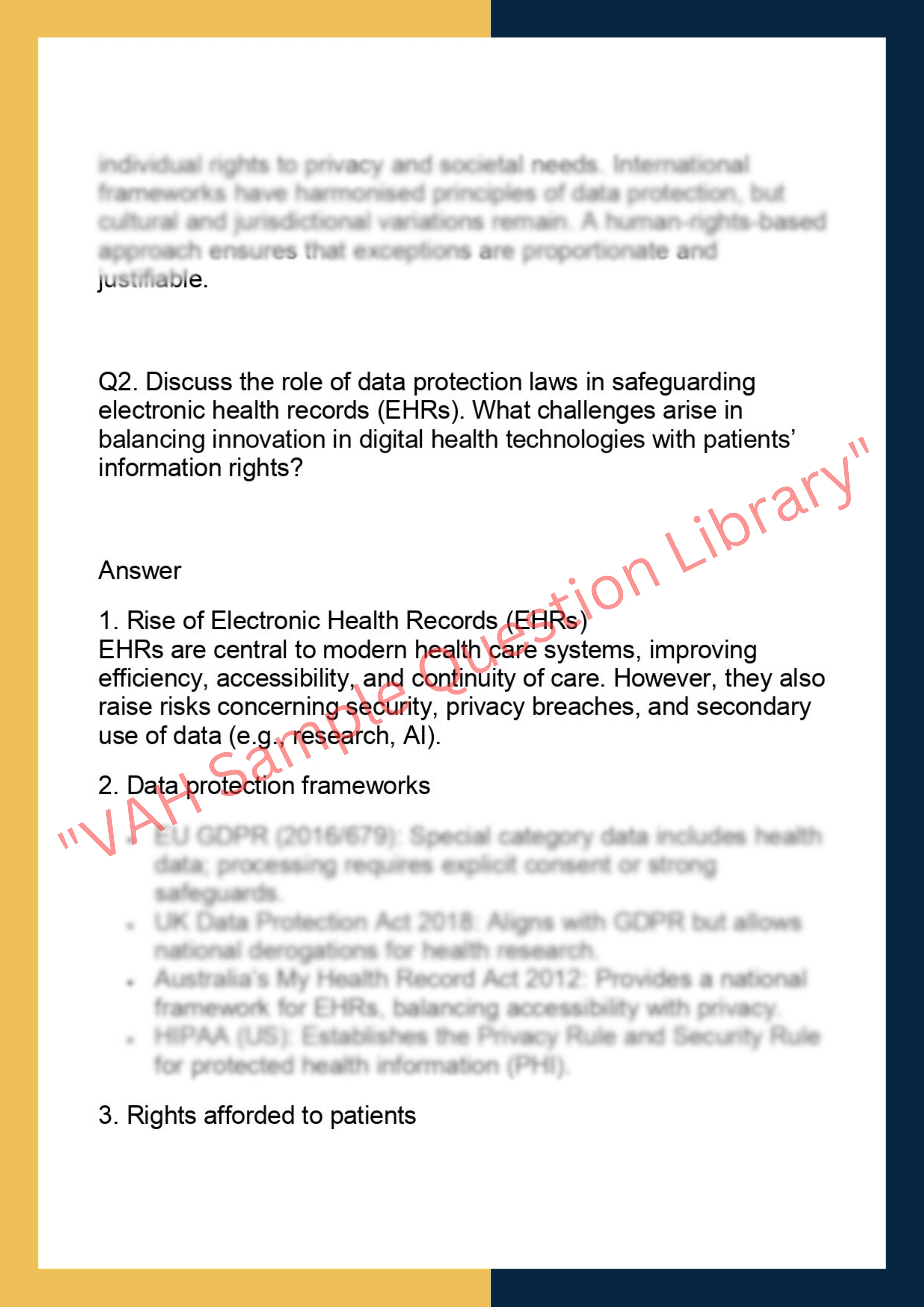 LAWS6058 – Information Rights in Health Care 2