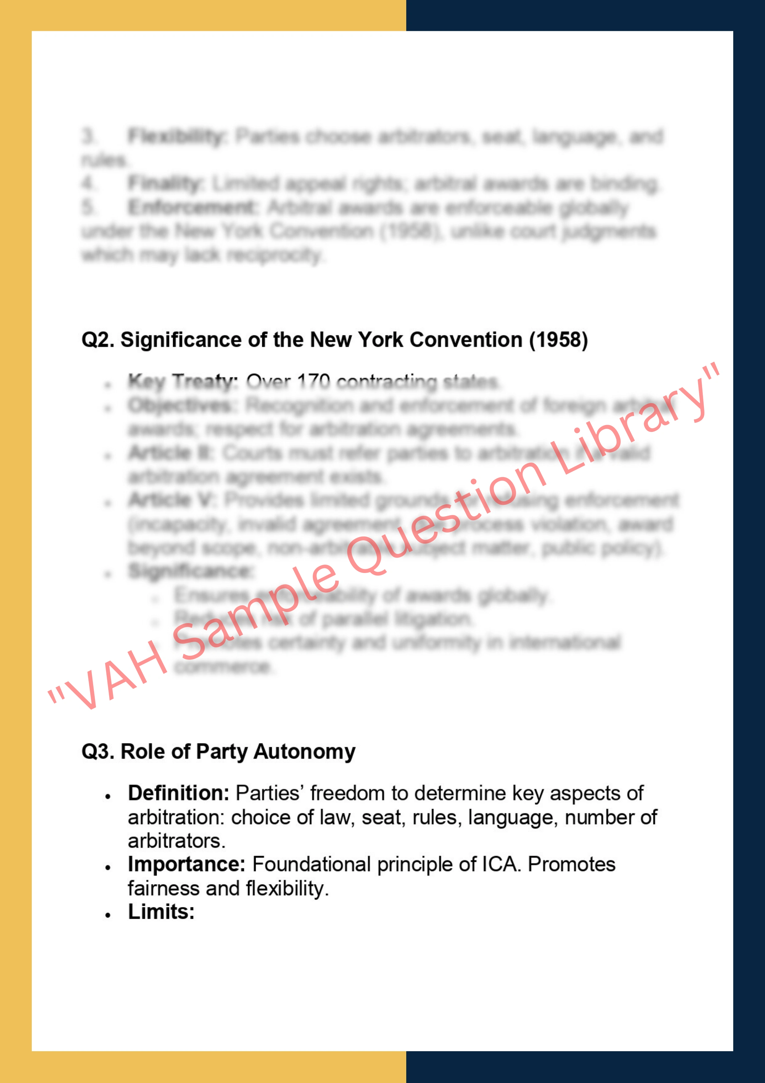 LAWS6060 –  International Commercial  Arbitration 2